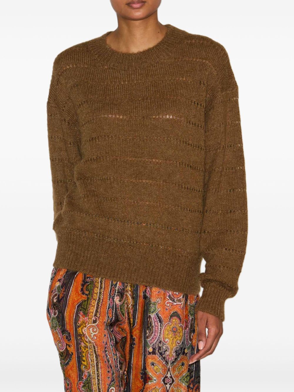 Isabel Marant Étoile Marant Etoile Long-sleeved Crewneck Sweater In Brown