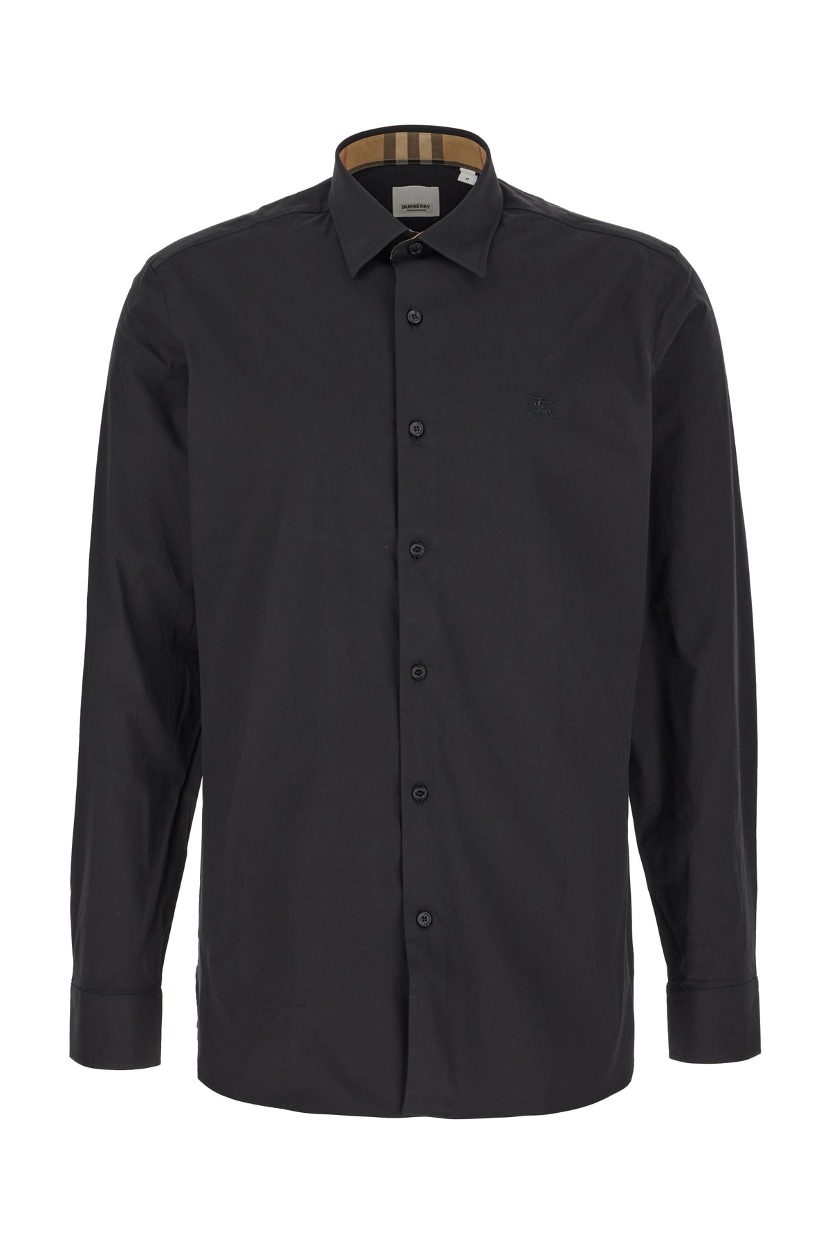 Burberry Black Stretch Cotton Shirt In A1189