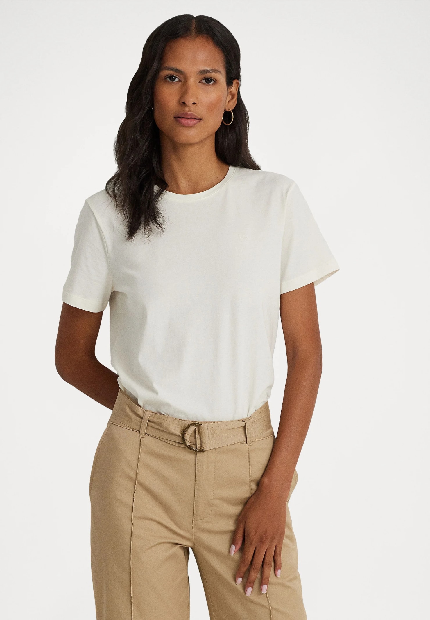 Shop Ralph Lauren Geneth Short Sleeve T Shirt In Mascarpone Cream