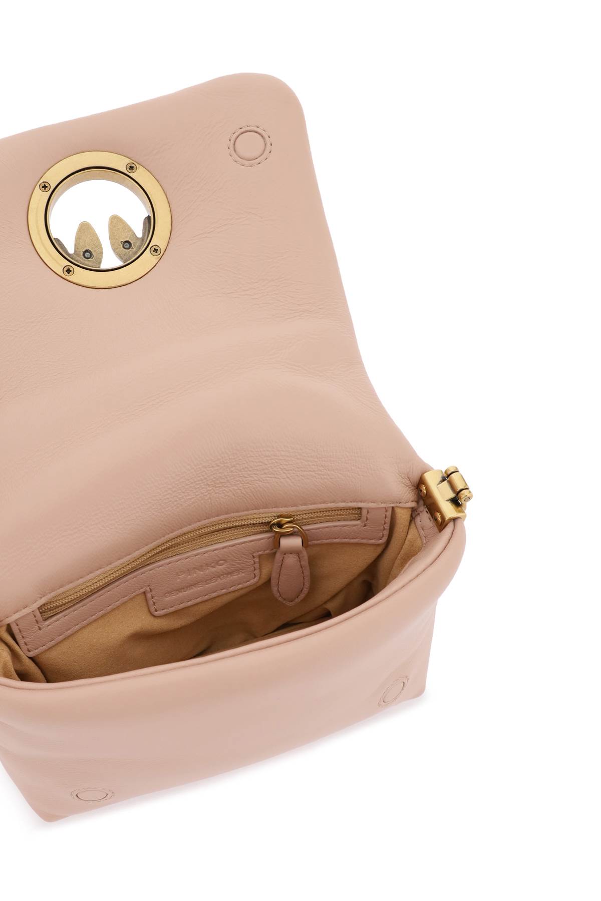 Pinko Baby Love Bag Click Puff In Nappa Leather In B Cipria