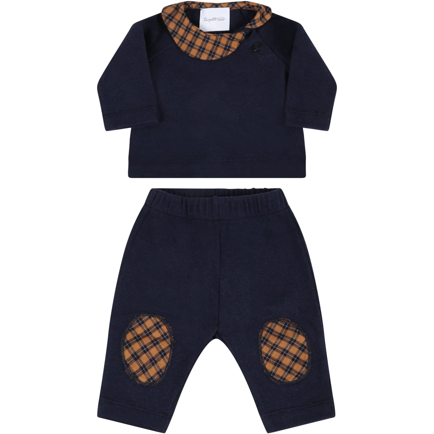 Le Petit Coco Blue Suit For Babykids With Check