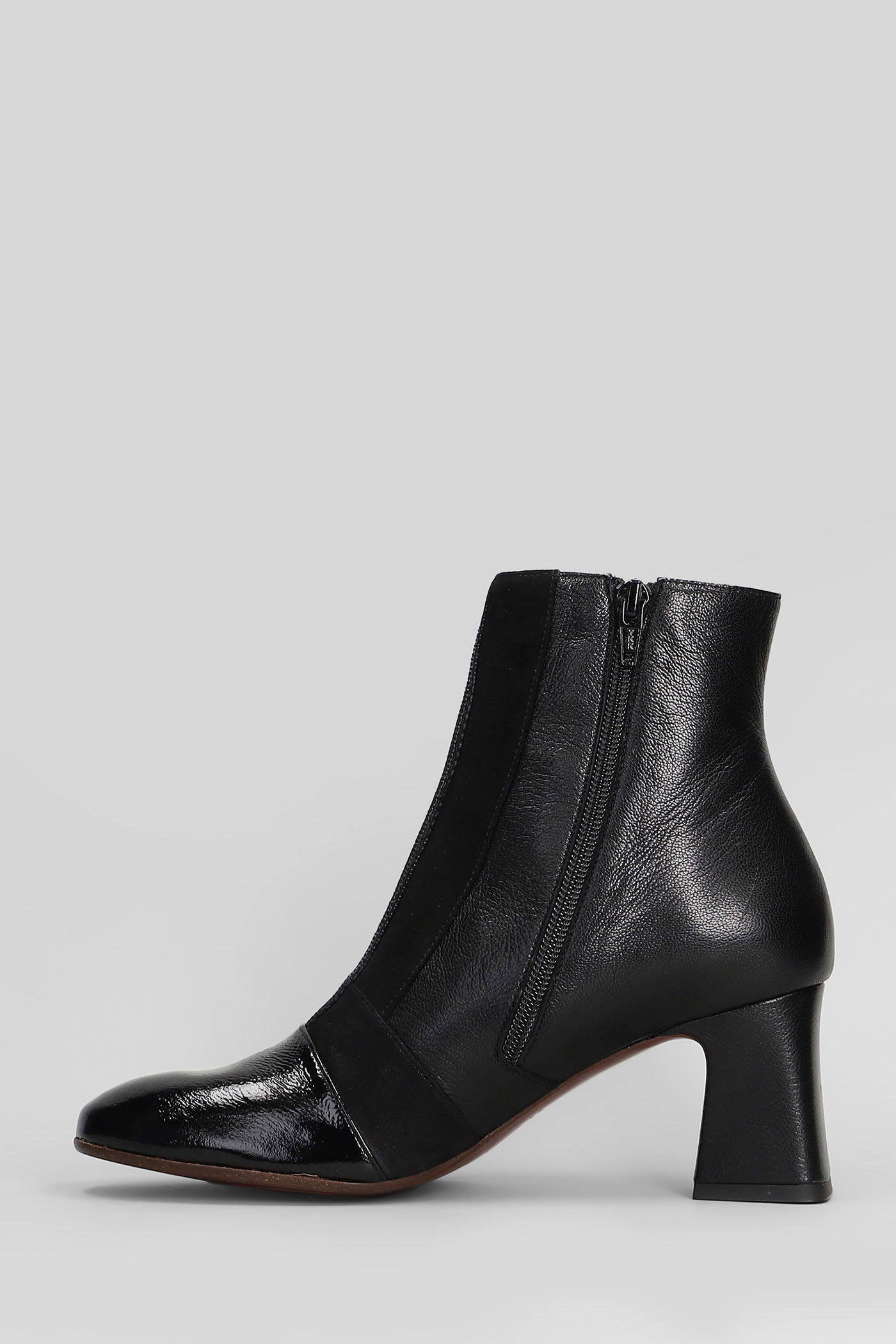 Chie Mihara Fitas High Heels Ankle Boots In Black Leather In Black