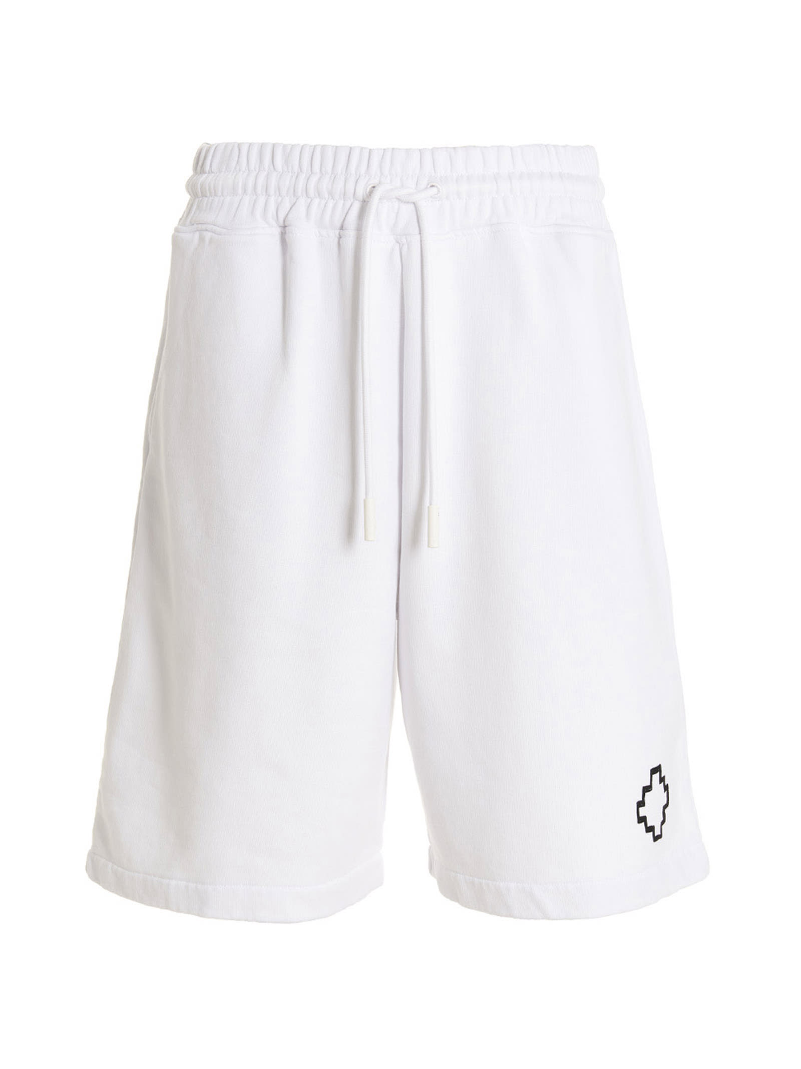 Shop Marcelo Burlon County Of Milan Tempera Cross Bermuda Shorts In White