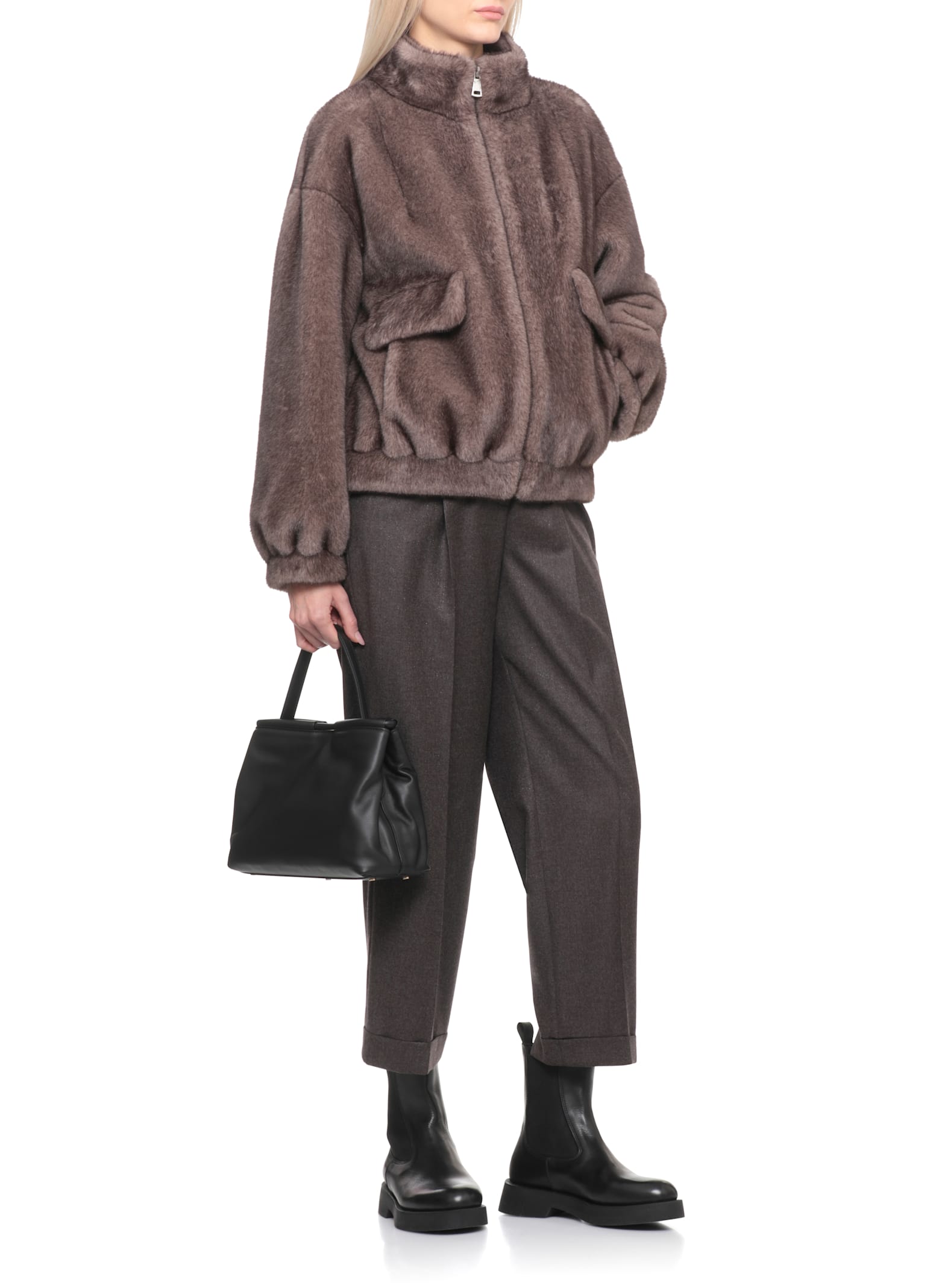 Betta Corradi Faux Fur Coat In Brown