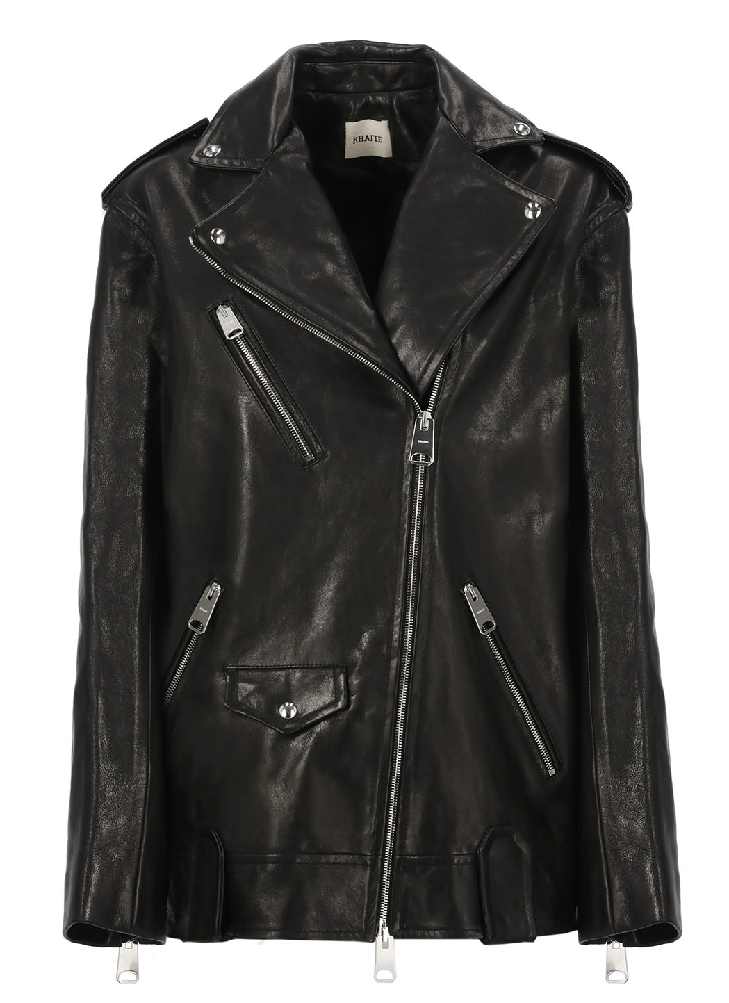 Shop Khaite Leather Jacket In Black