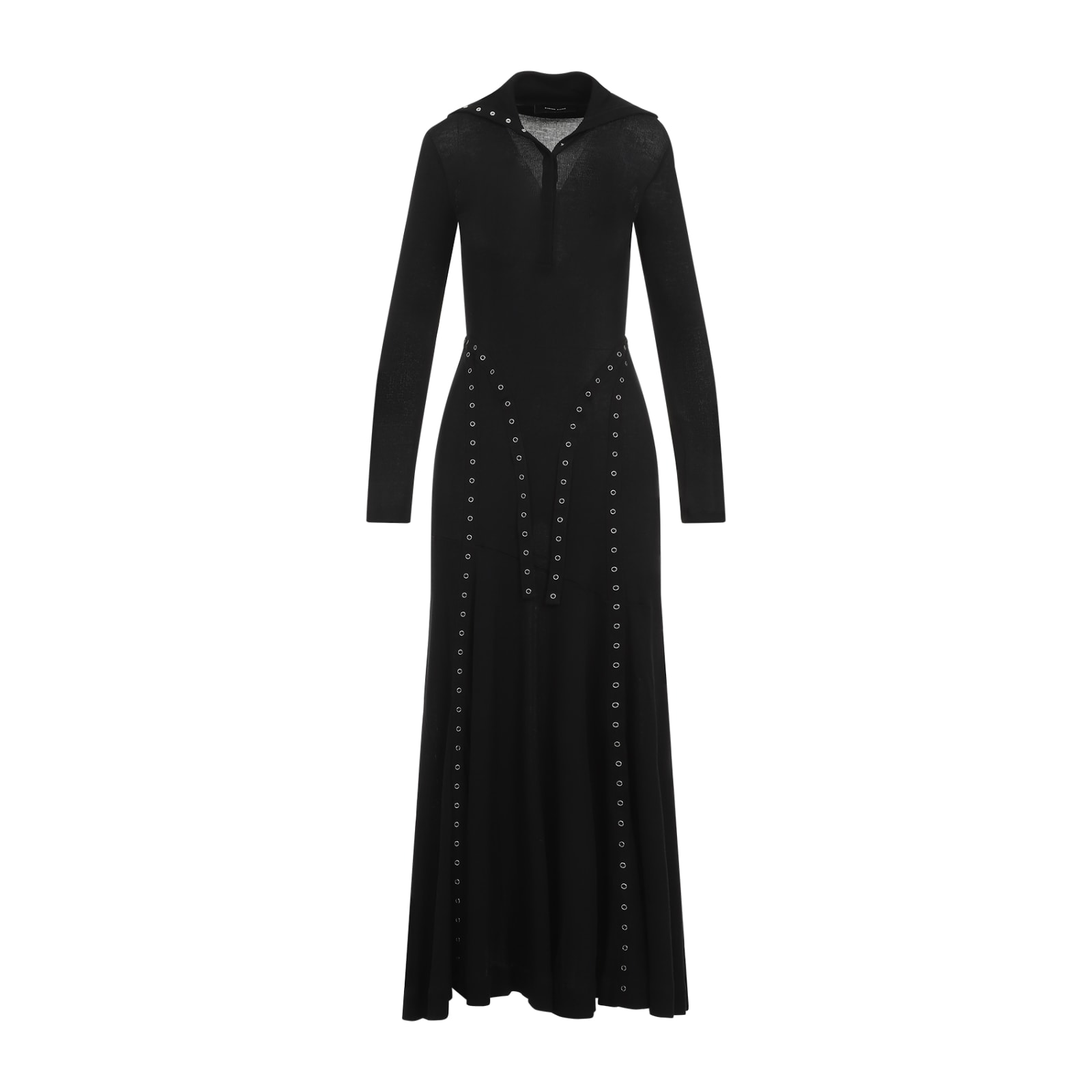 Shop Simone Rocha Ribbed Multi Snap Bias Cut Dress In Black