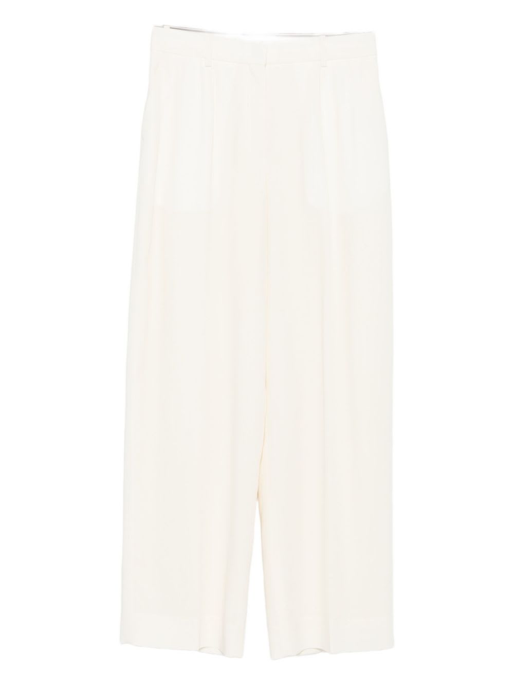 Totême Wool Blend Fluid Trousers In White