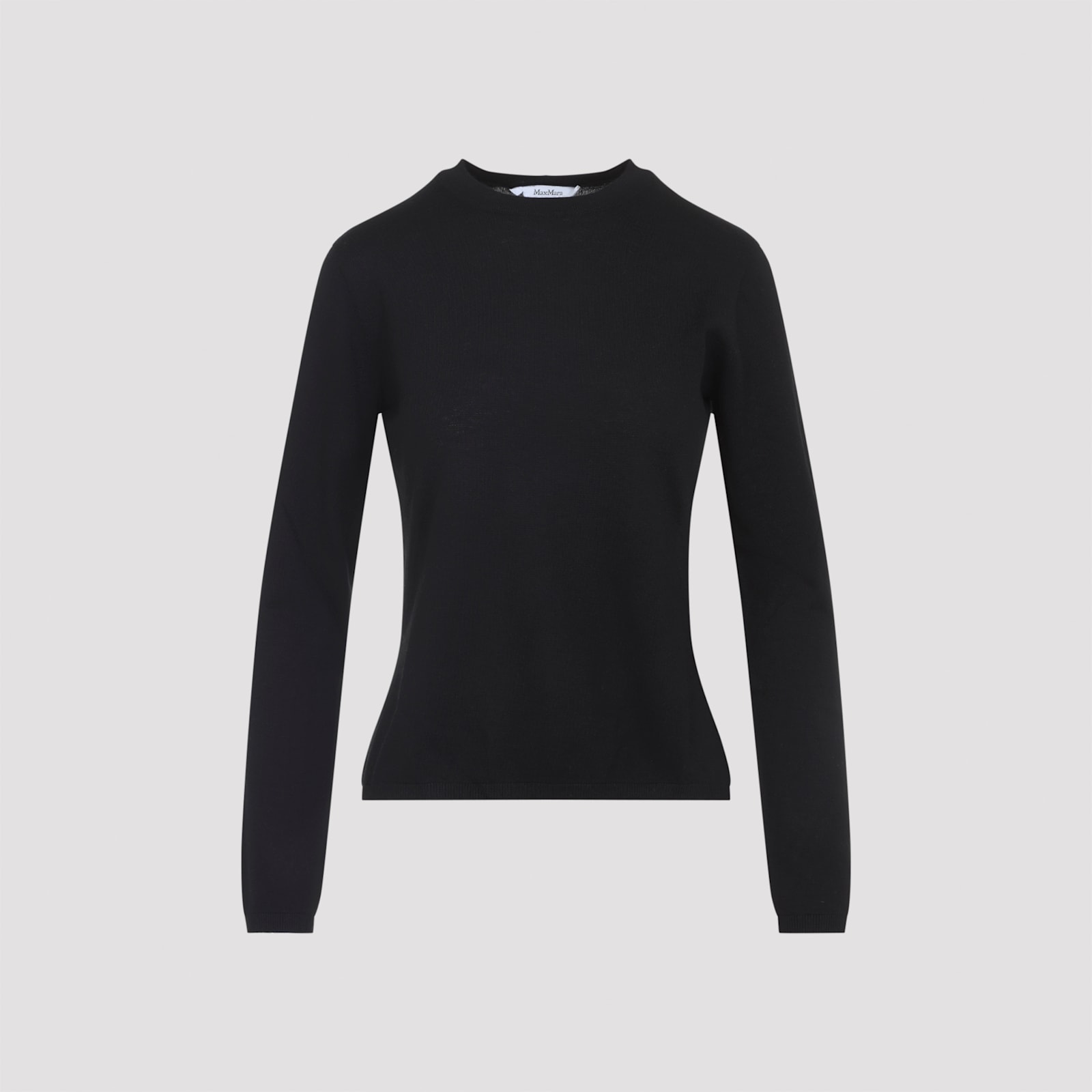 Max Mara Cashmere Crew Neck Slim Fit Sweater In Black