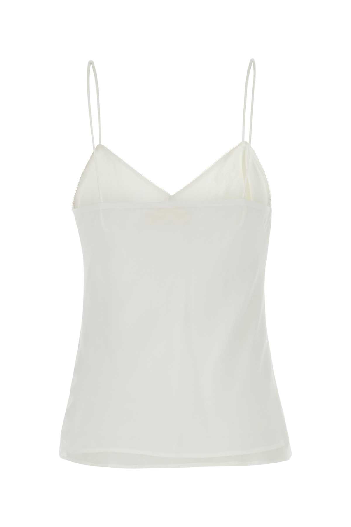 MAX MARA WHITE GEORGETTE OPACHE TOP 