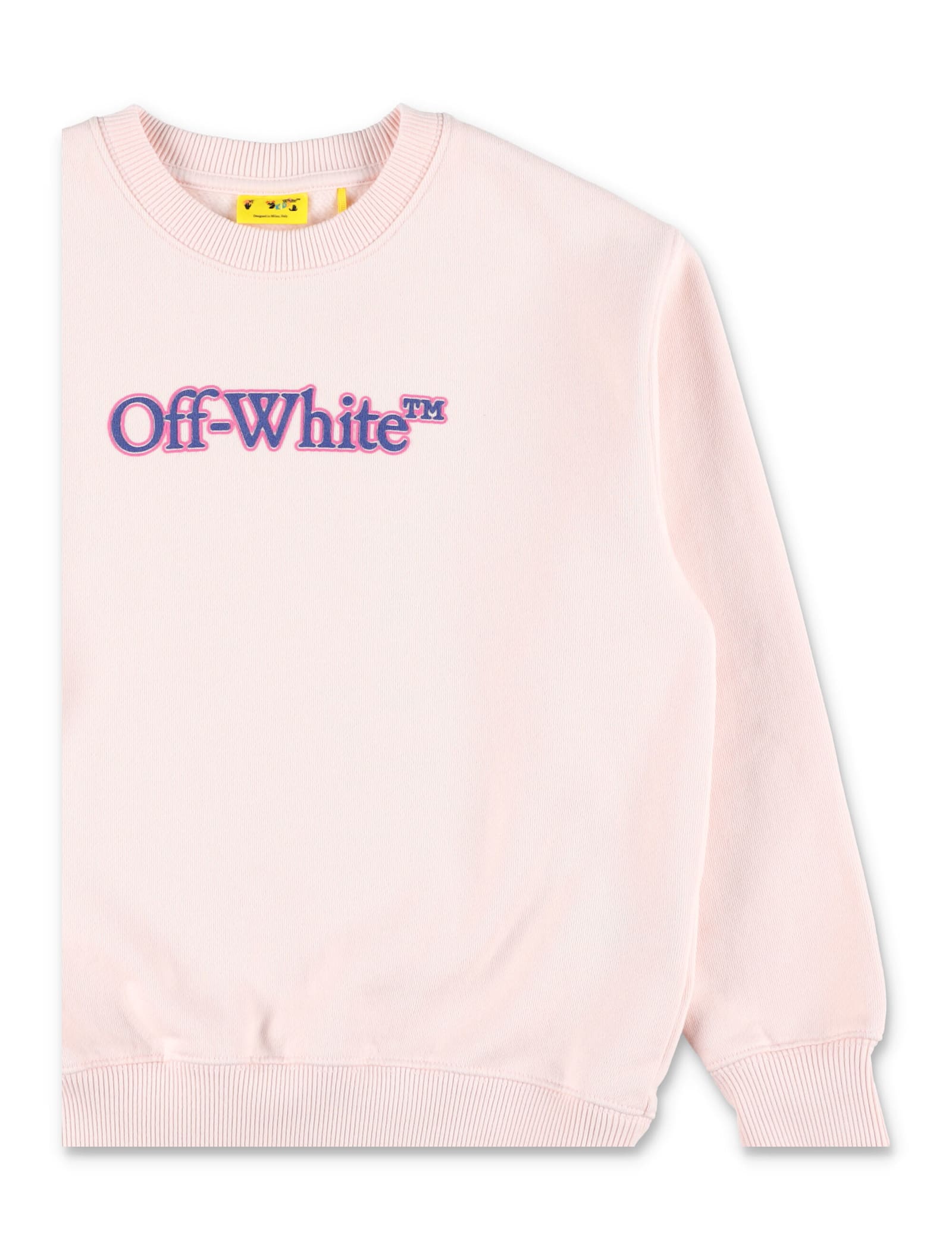 Off-white Kids Logo Pink Crewneck Sweatshirt In Pink