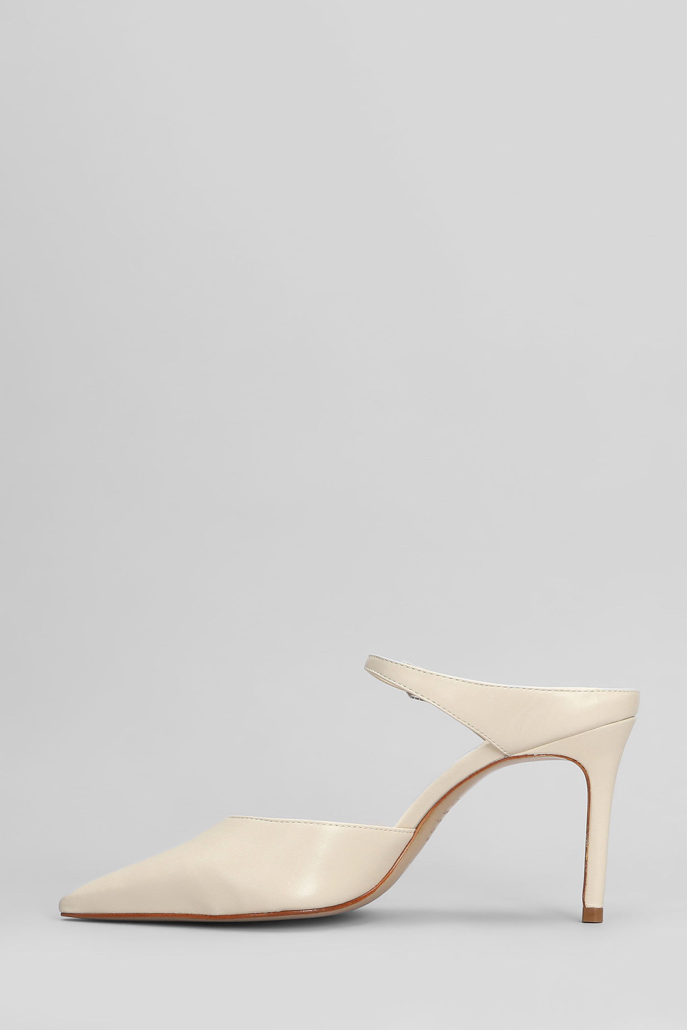 Shop Schutz Laura Mule Slipper-mule In Beige Leather