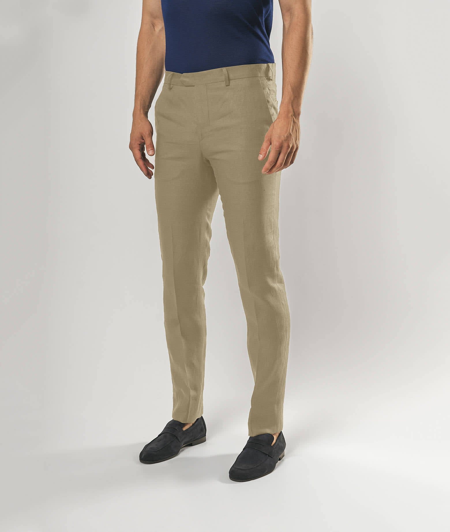 Larusmiani Velvet Trousers Howard Pants In Beige