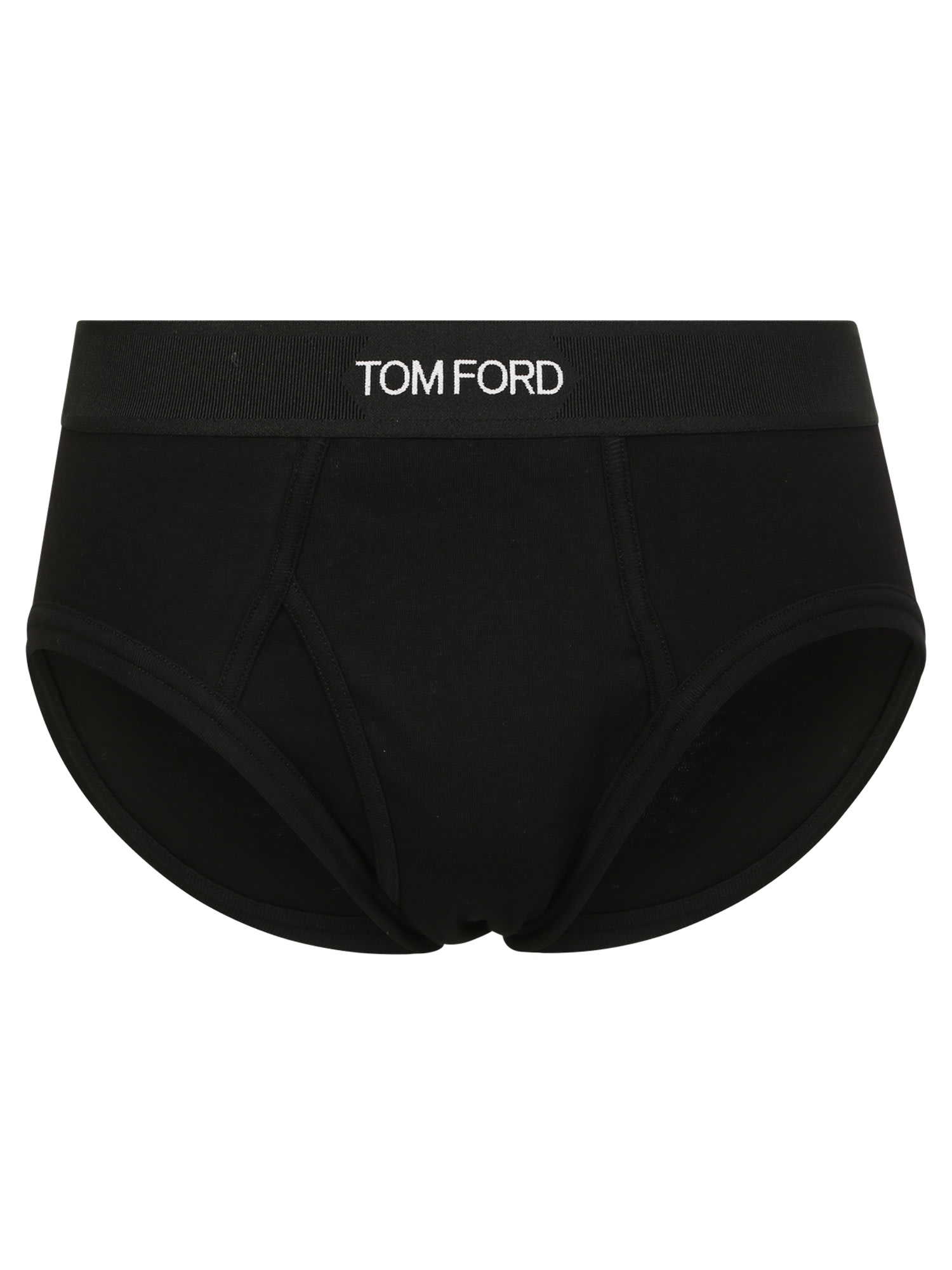 Tom Ford Black Logo Waistband Briefs In Black