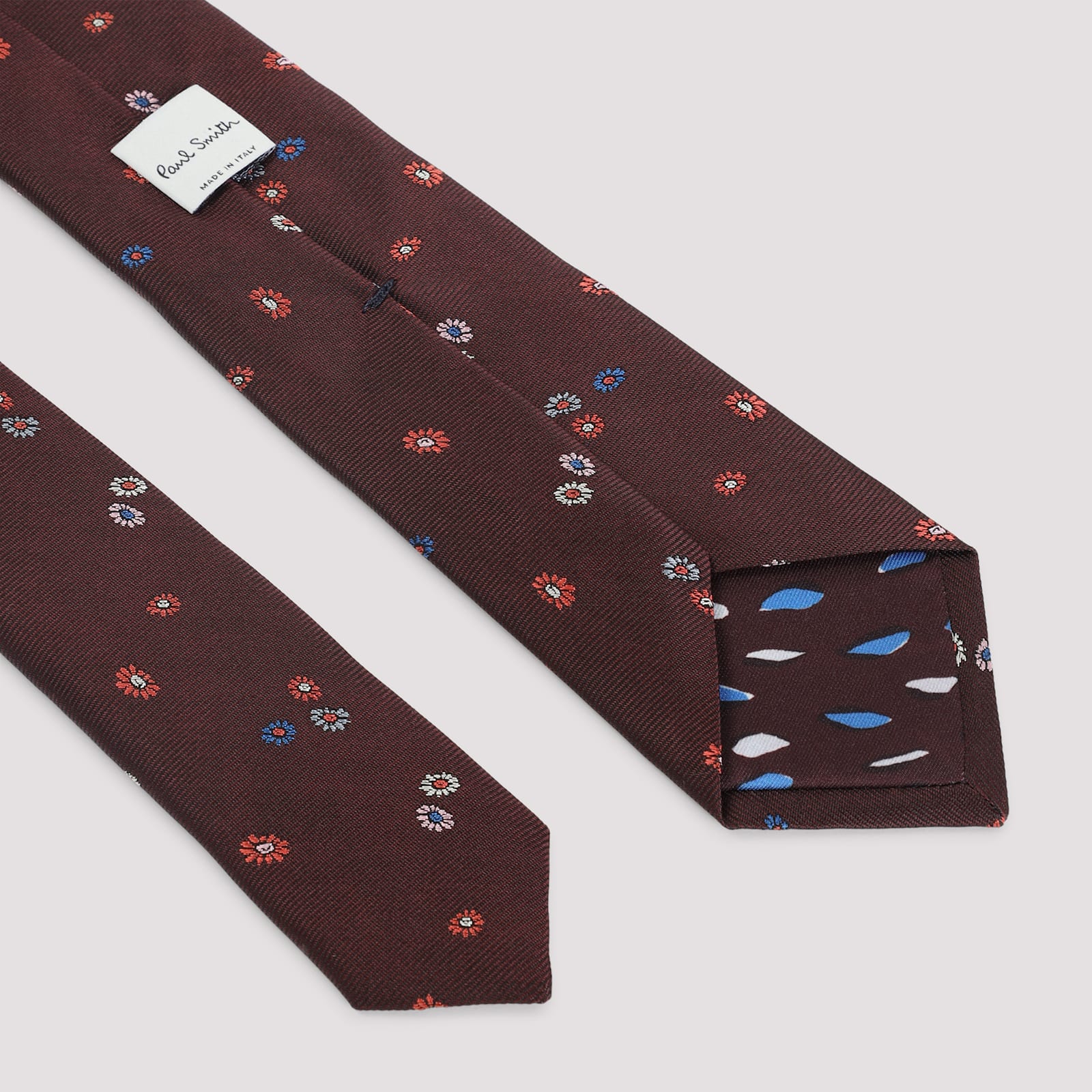 Paul Smith Flower Pattern Tie In Brown