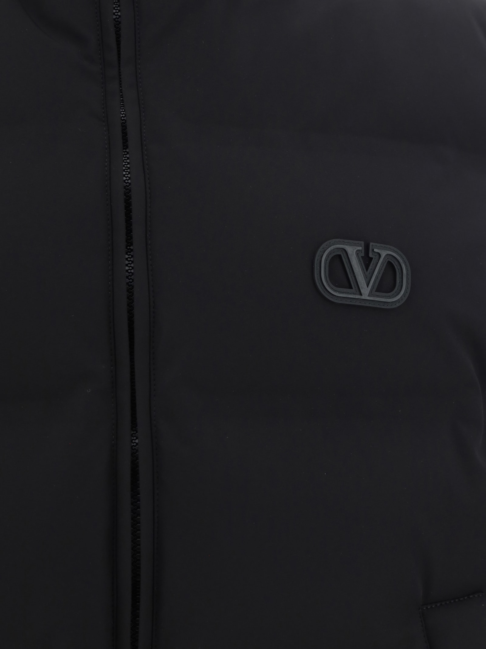 Shop Valentino Vlogo Down Vest In Black
