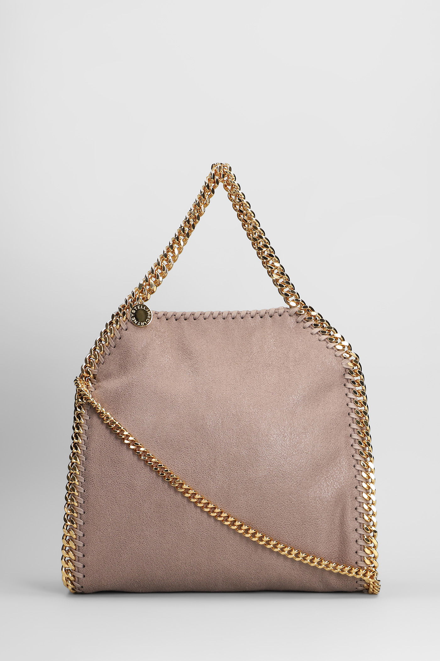 Stella Mccartney Falabella Micro Tote In Beige Polyester In Pink