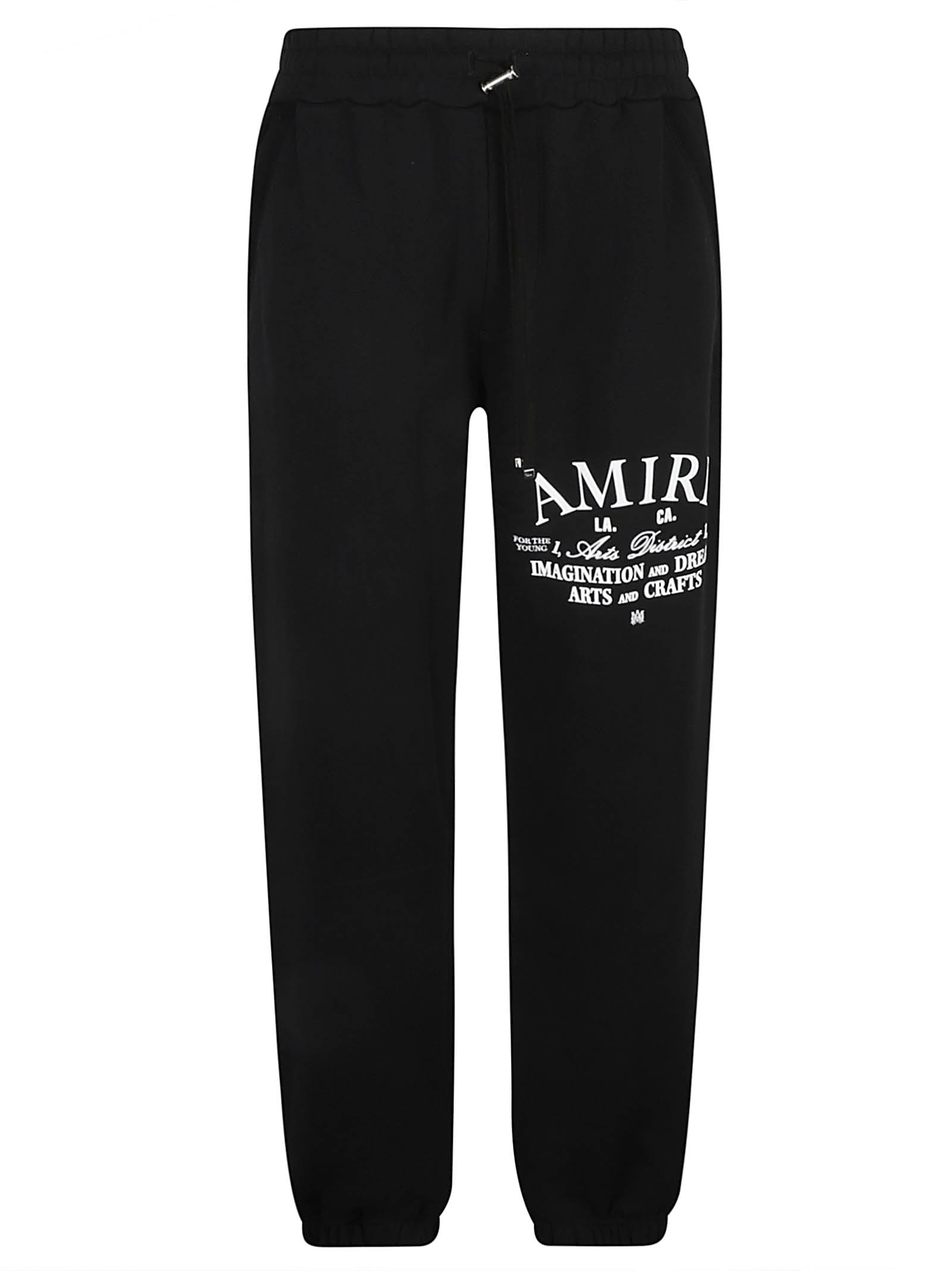 Amiri Logo Printed Drawstring Sweatpants In Black