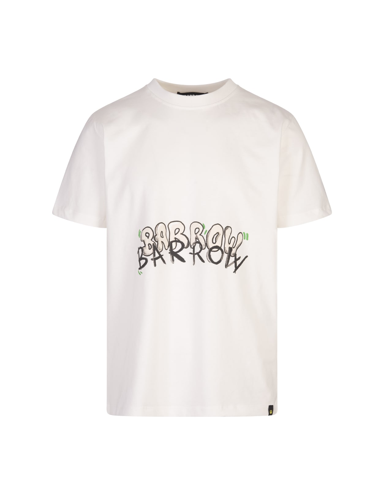 Shop Barrow White T-shirt With Double Lettering And Graphic Printing With Smile