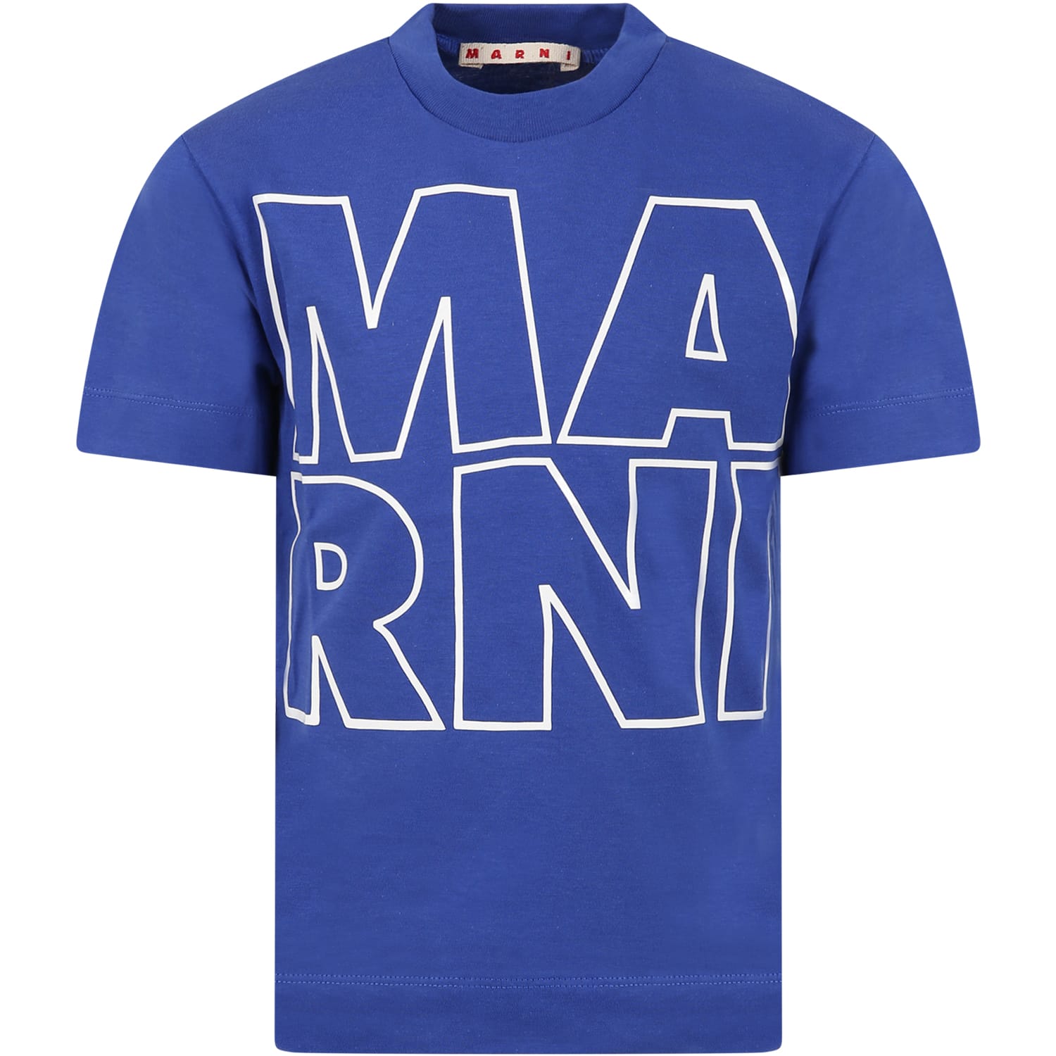 MARNI BLUE T-SHIRT FOR KIDS WITH LOGO