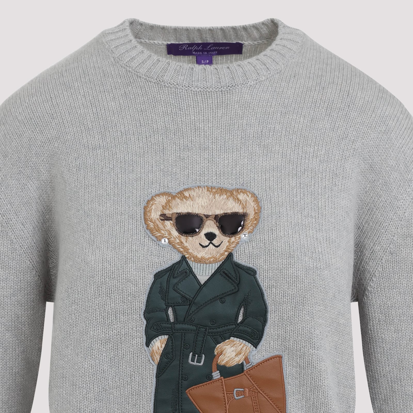 Ralph Lauren Collection Bear Pullover In Gray