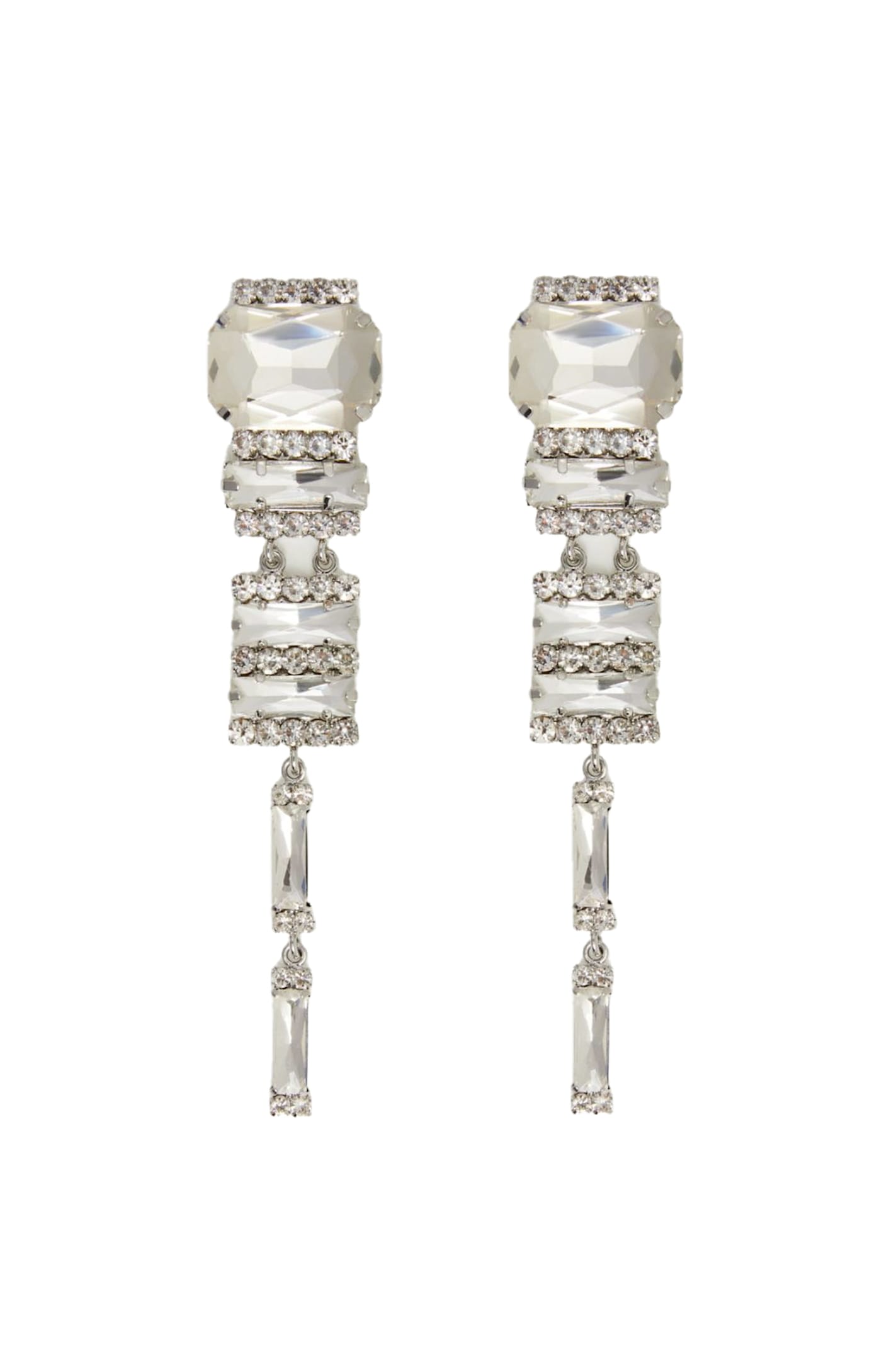 Favore Pendant Earrings With Rhinestones