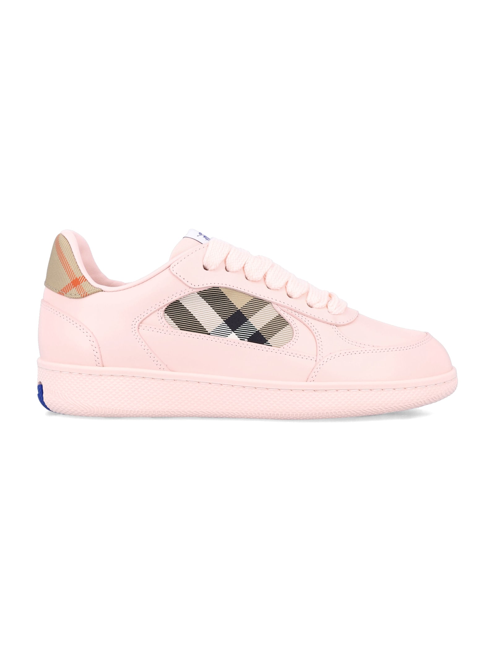 Burberry London Leather And Check Terrace Women S Sneakers In Pink