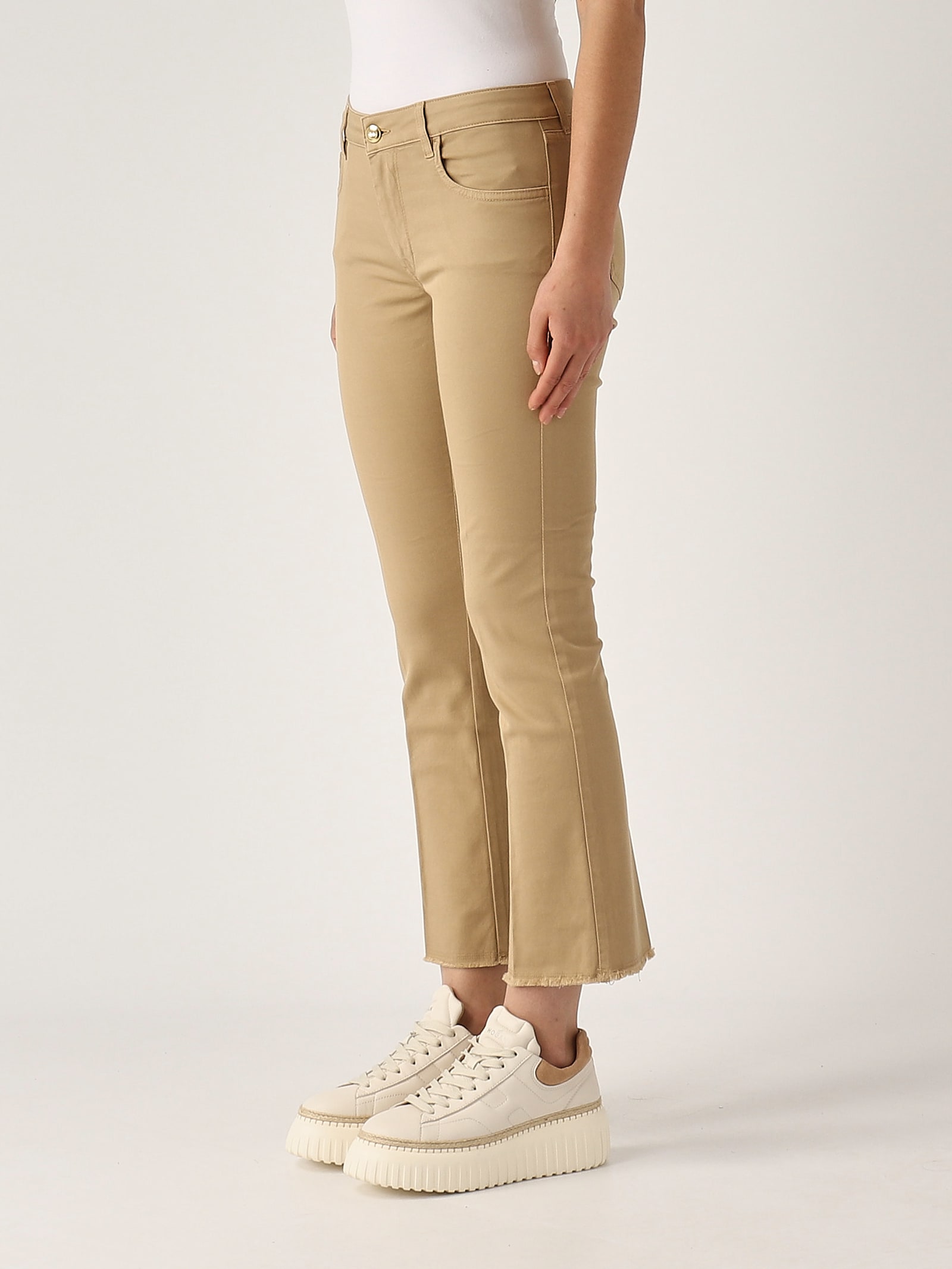 Fay Cotone Trousers In Tortora