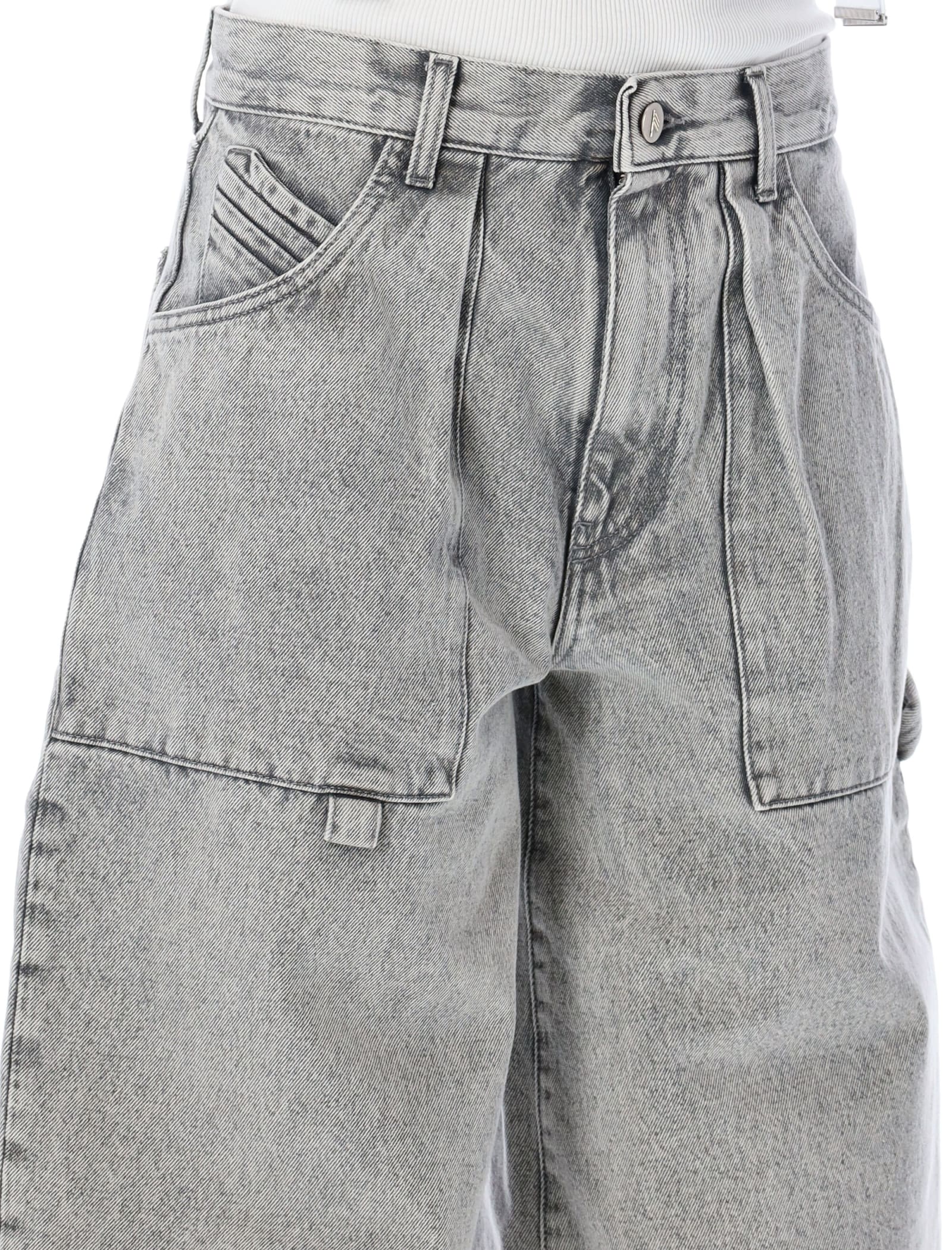 Shop Attico Effie Jeans In Light Grey