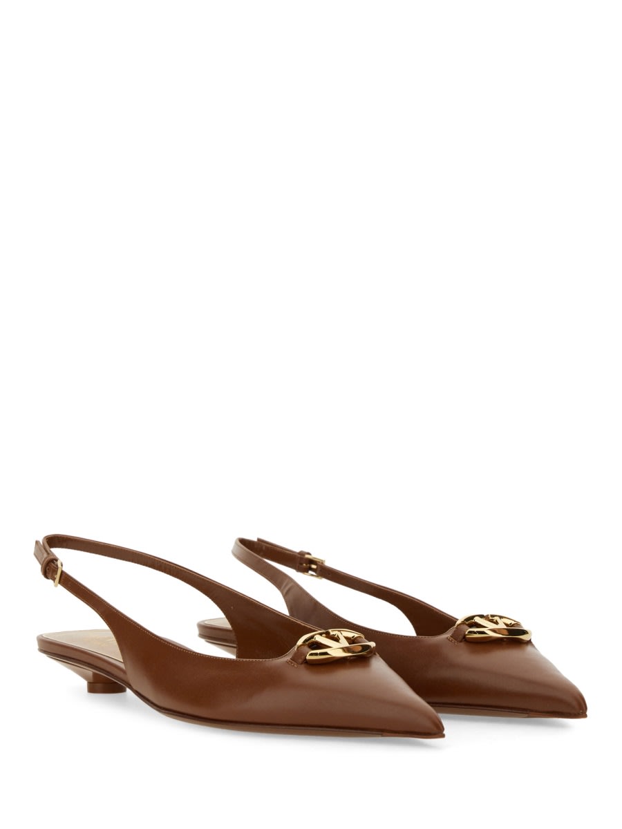 Shop Valentino Ballerina Slingback Vlogo In Buff