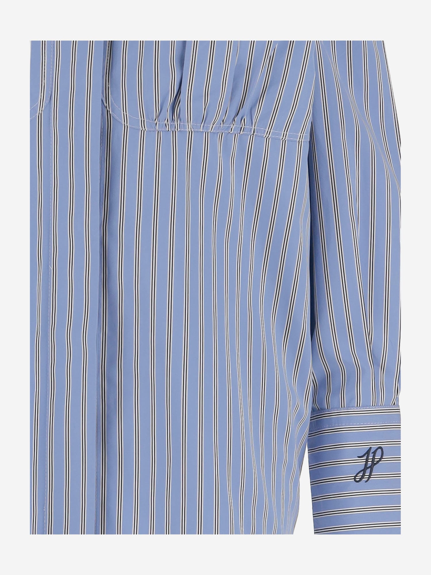 Shop Patou Cotton Shirt With Striped Pattern In Blue