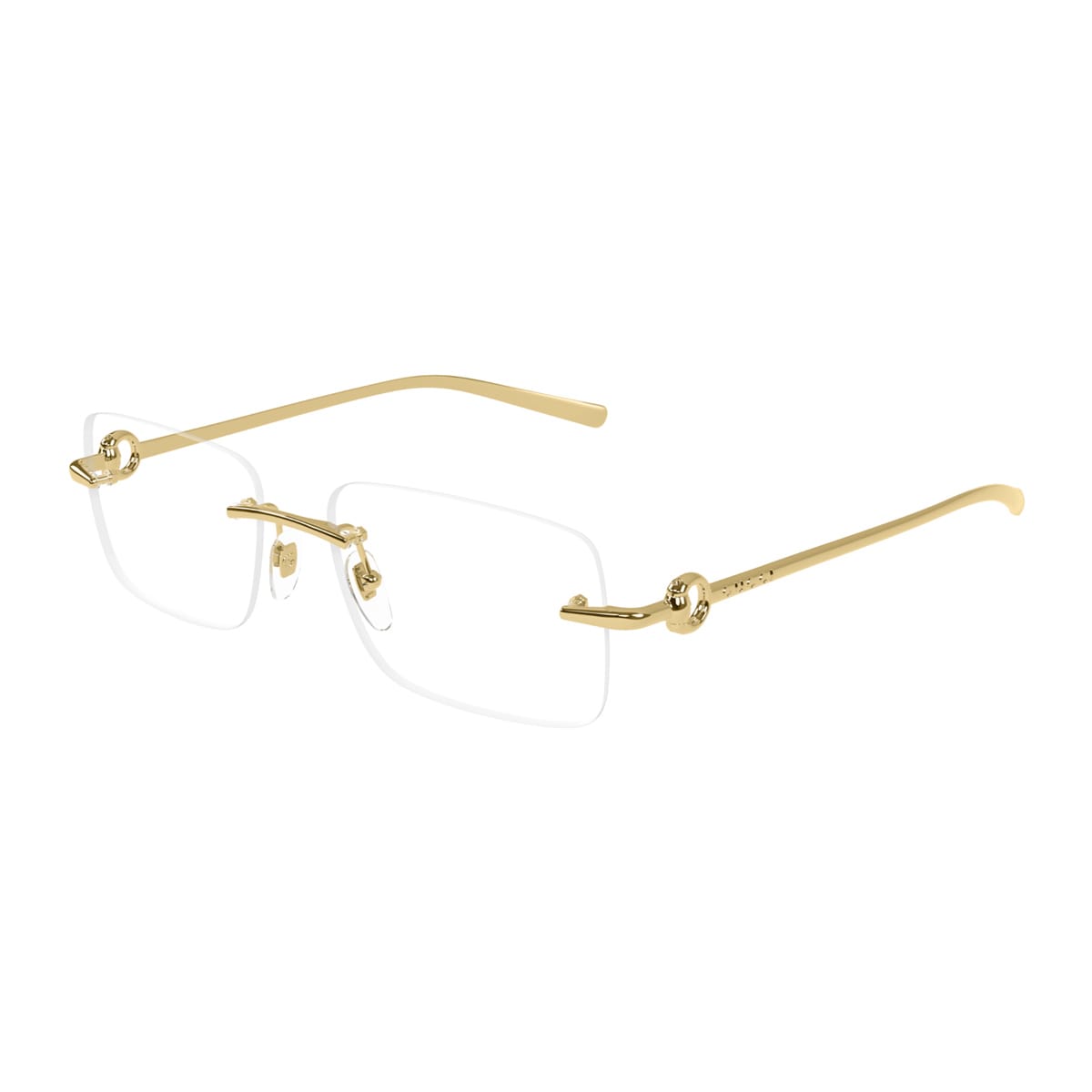 Shop Gucci Gg1703o Linea Horsebit 003 Gold Trasparent Glasses In Oro