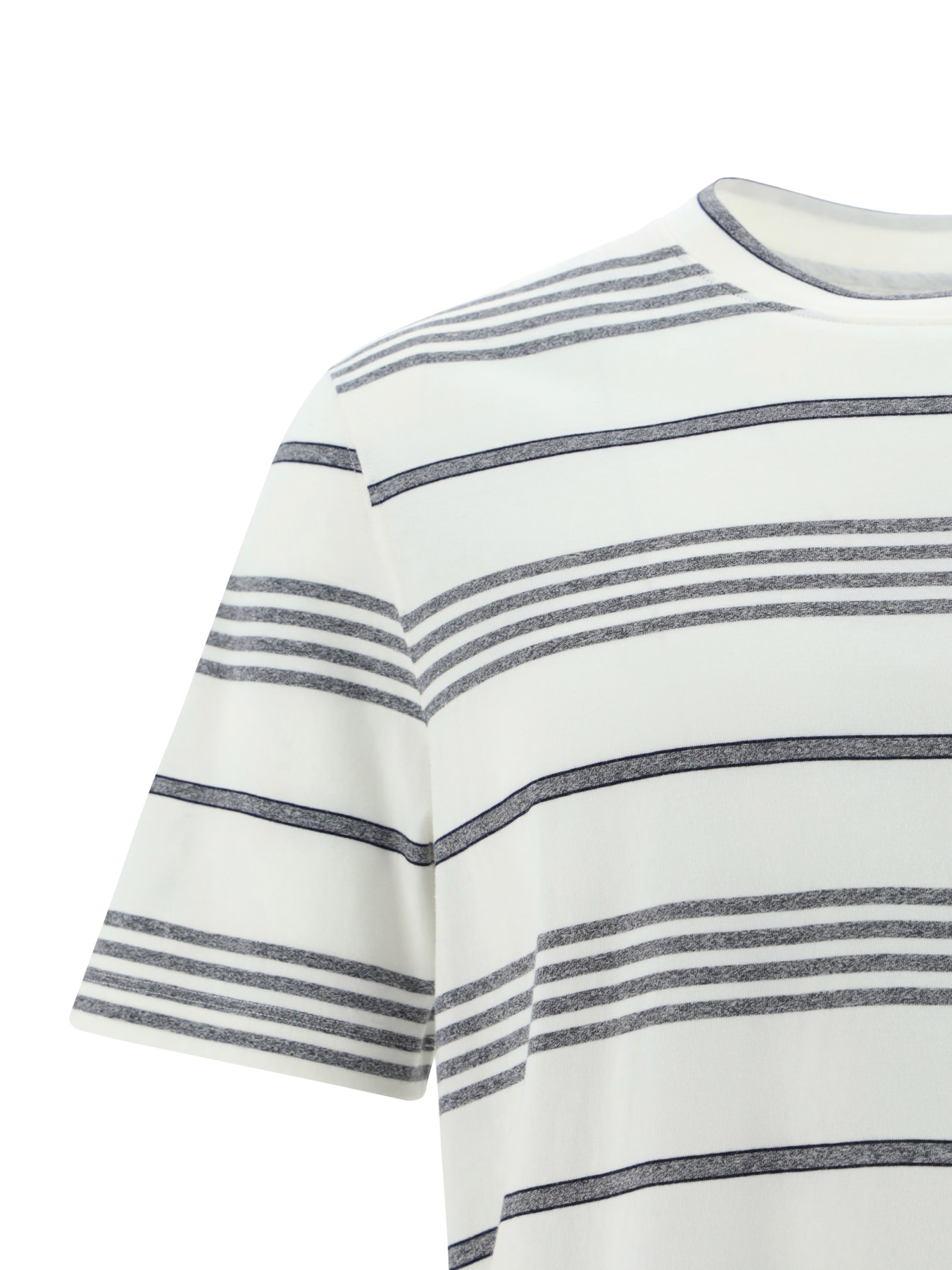 Shop Brunello Cucinelli T-shirt In Off White/grigio/blu