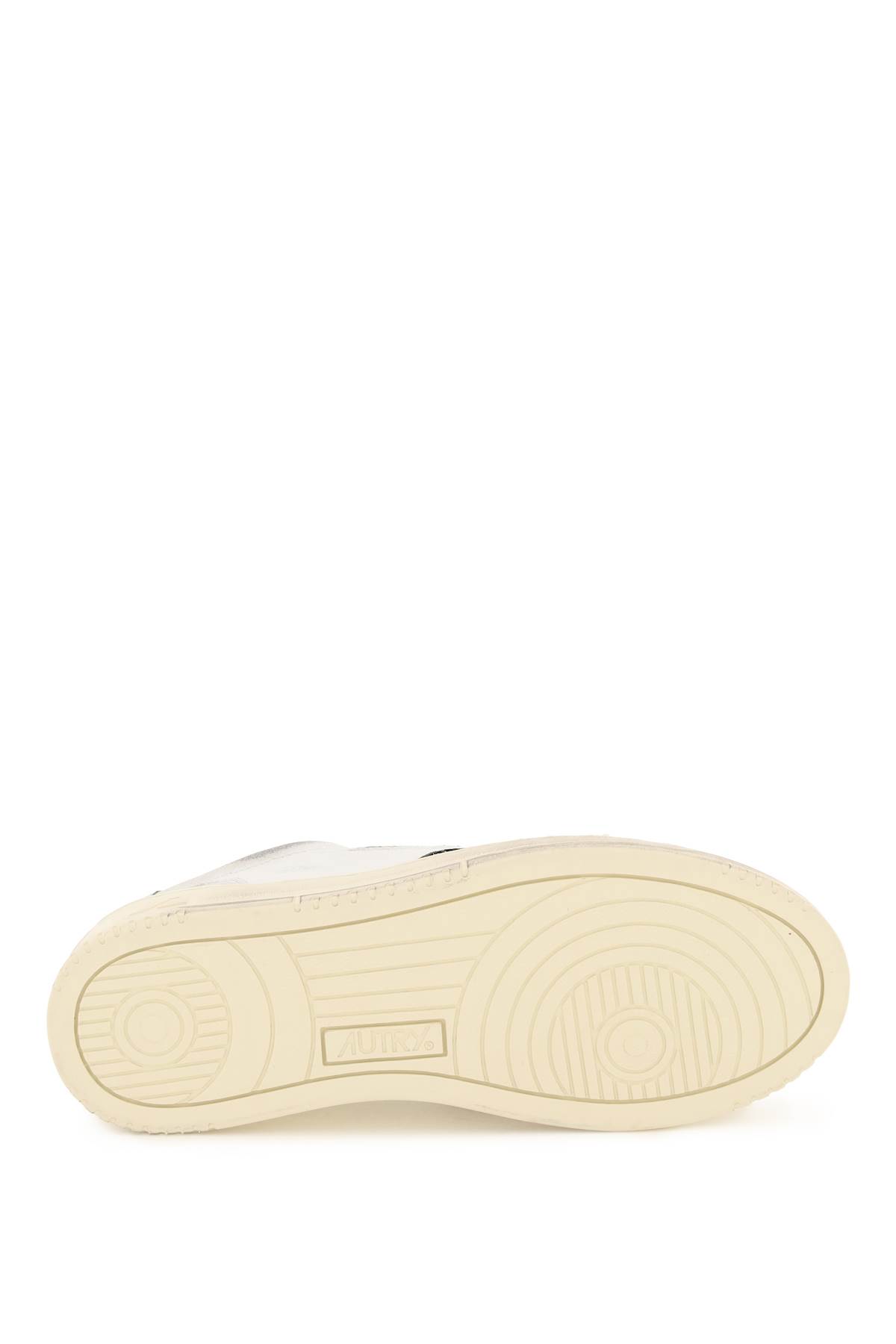 Autry Chunky White Sneakers With Textured Panels In White