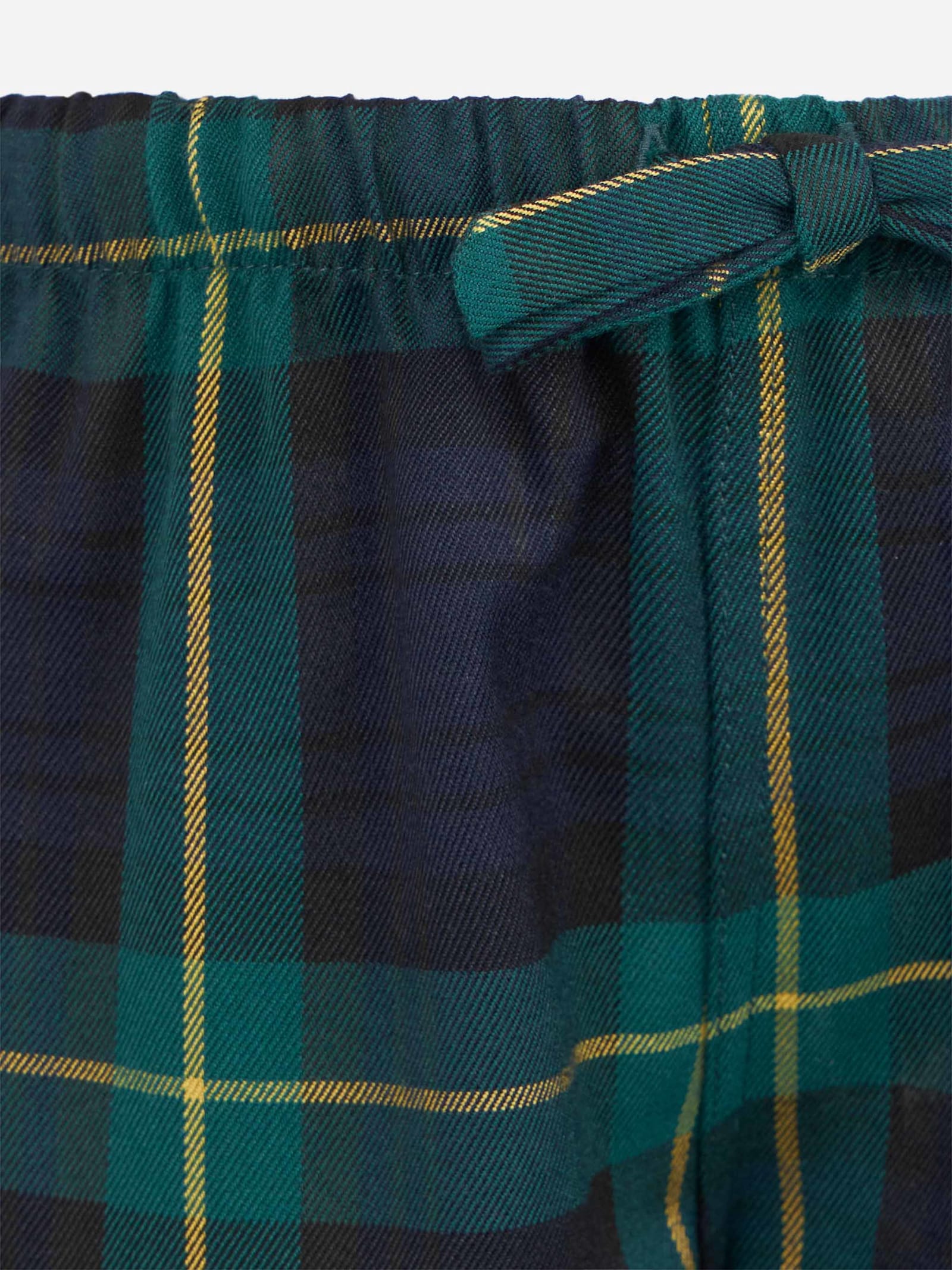 Mc2 Saint Barth Kid Pajama Pants With Tartan Print In Blue
