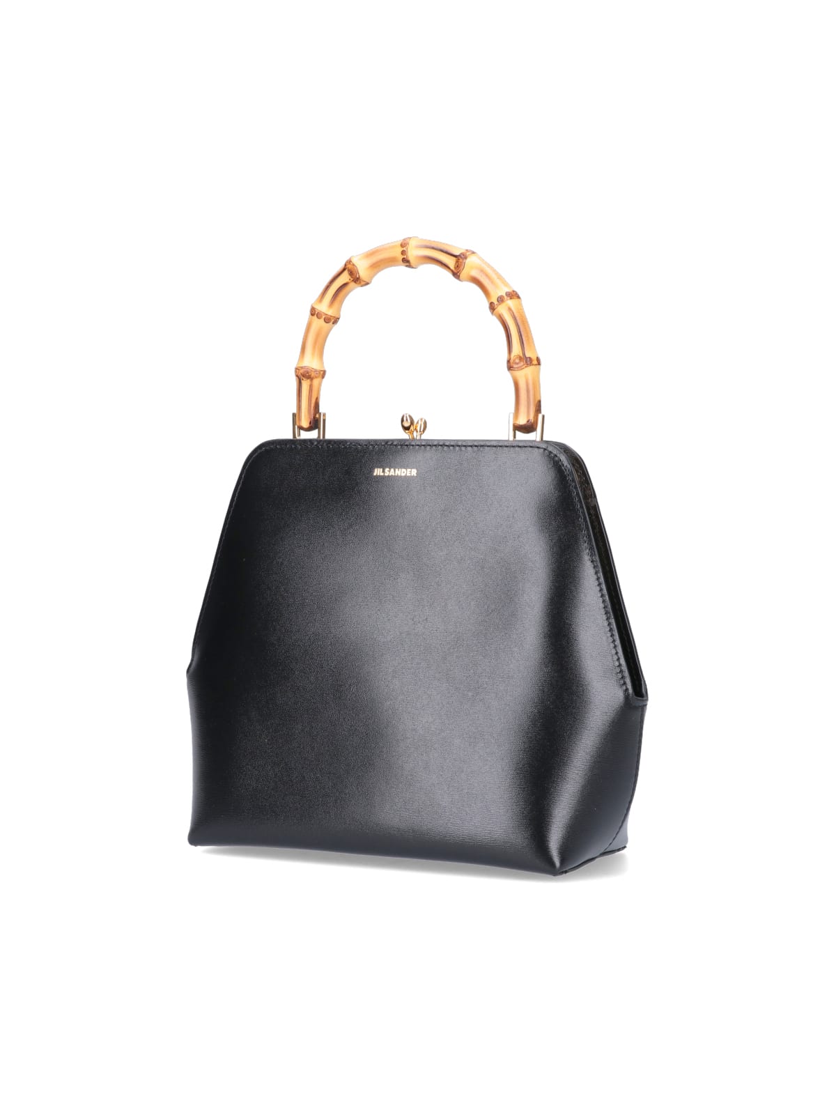 Shop Jil Sander Small Goji Bamboo Bag In Nero