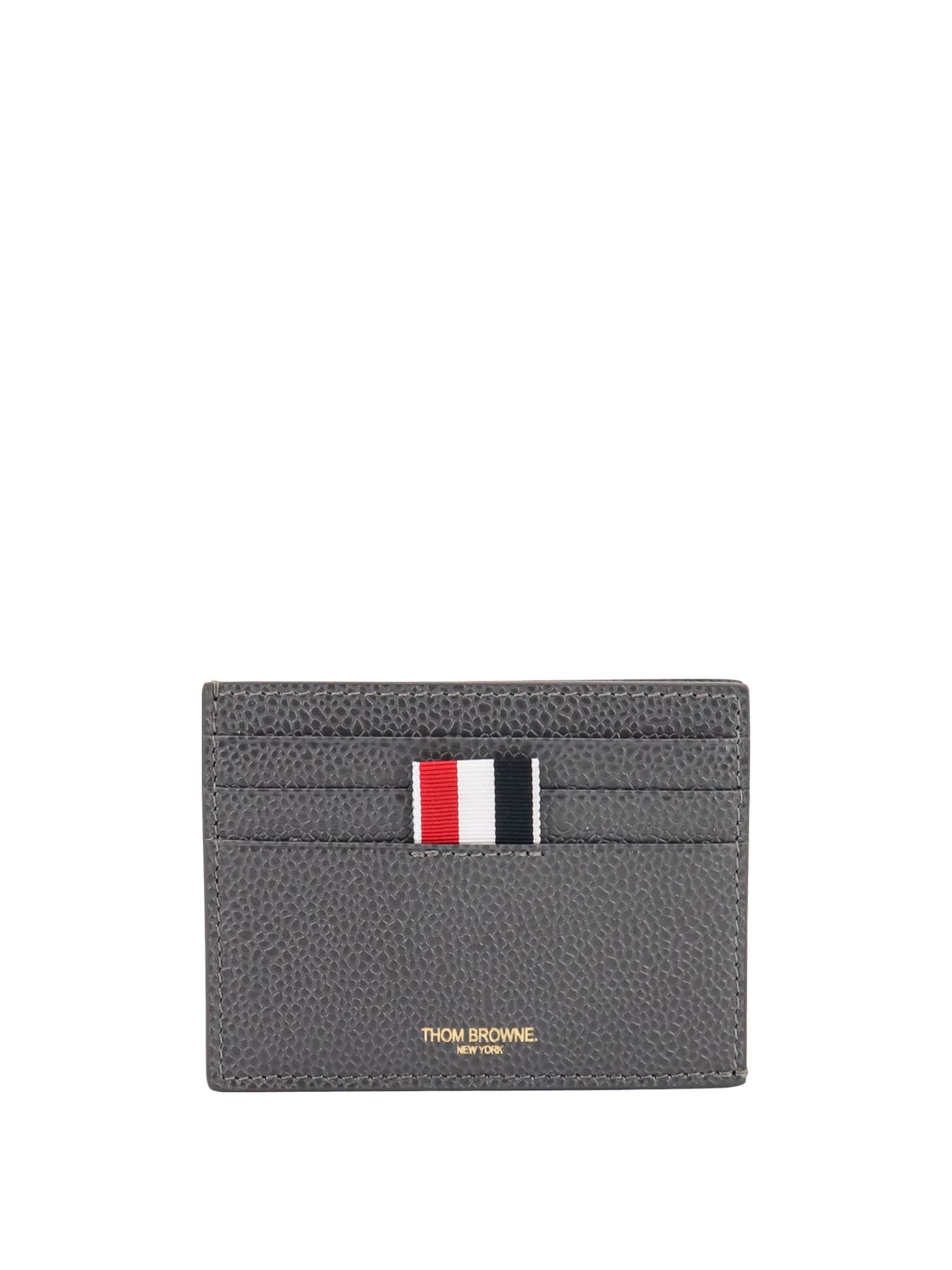 Thom Browne 4 Bar Leather Cardholder In Multi-colored