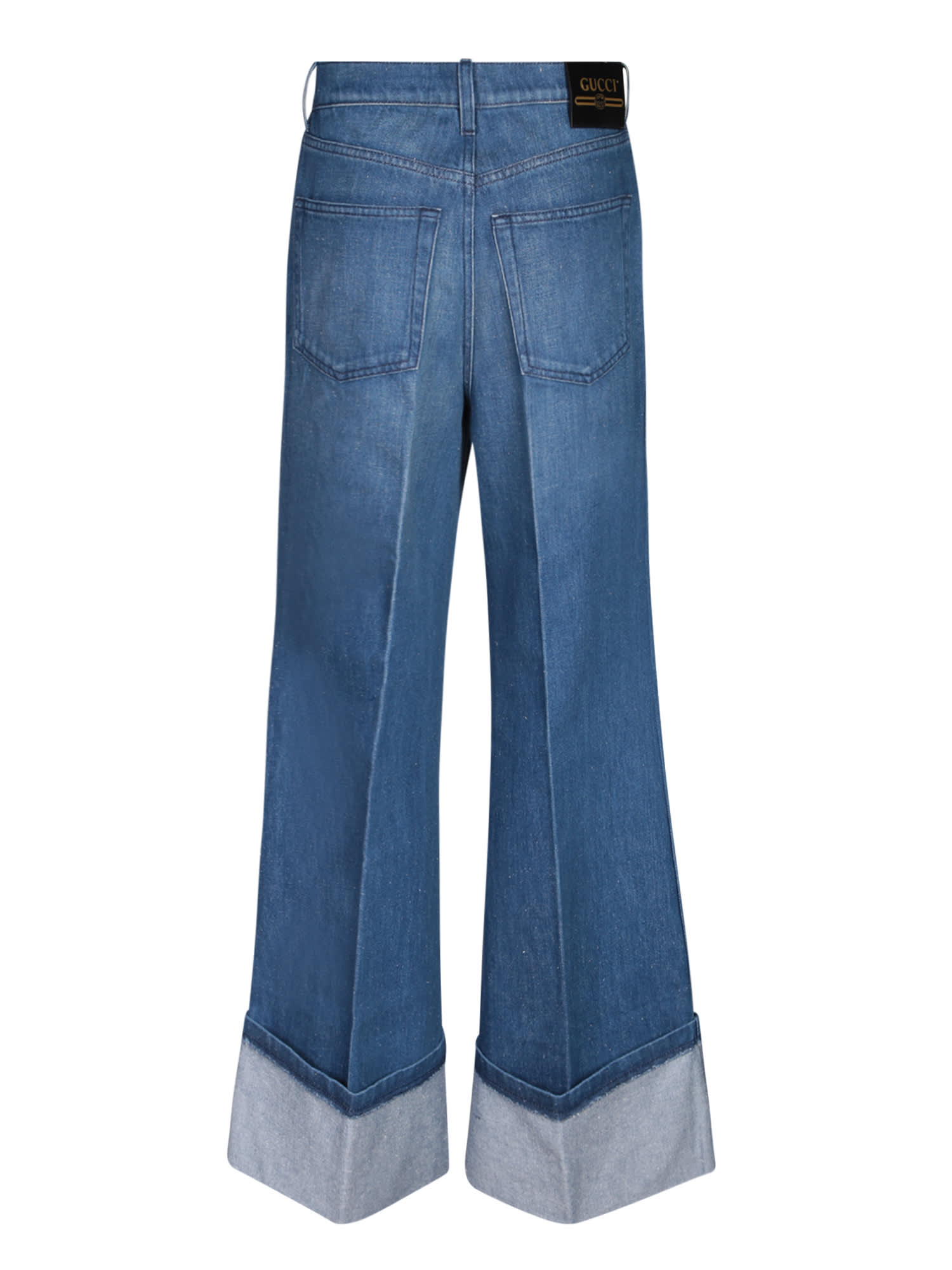 Shop Gucci Wide Silhouette Jeans In Blue