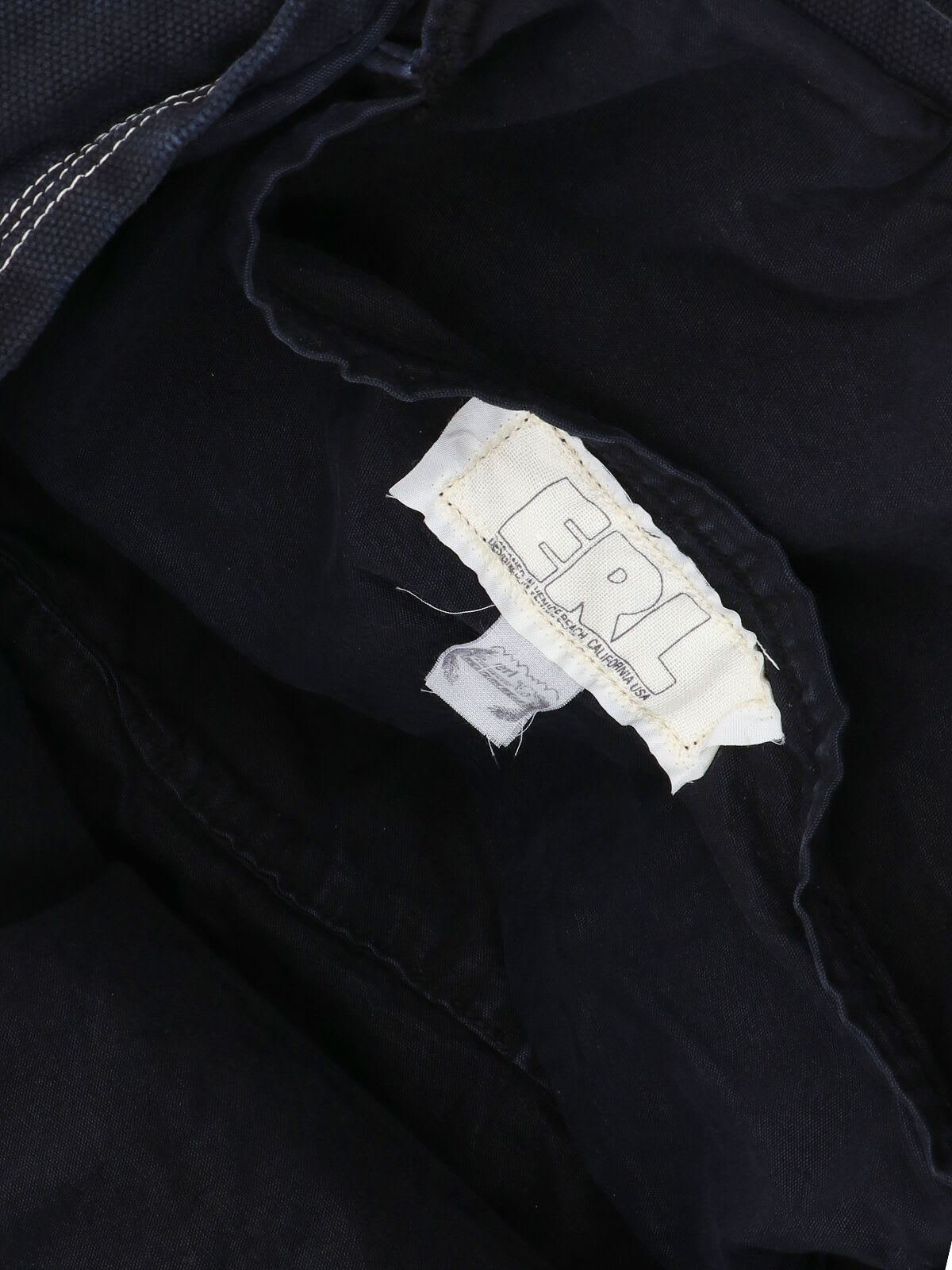 Erl Rectangular Tote Bag Embroidered Detail In Black