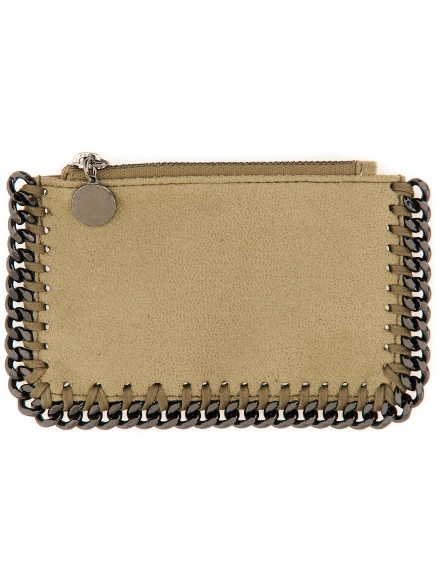 Shop Stella Mccartney Card Holder Falabella In Beige