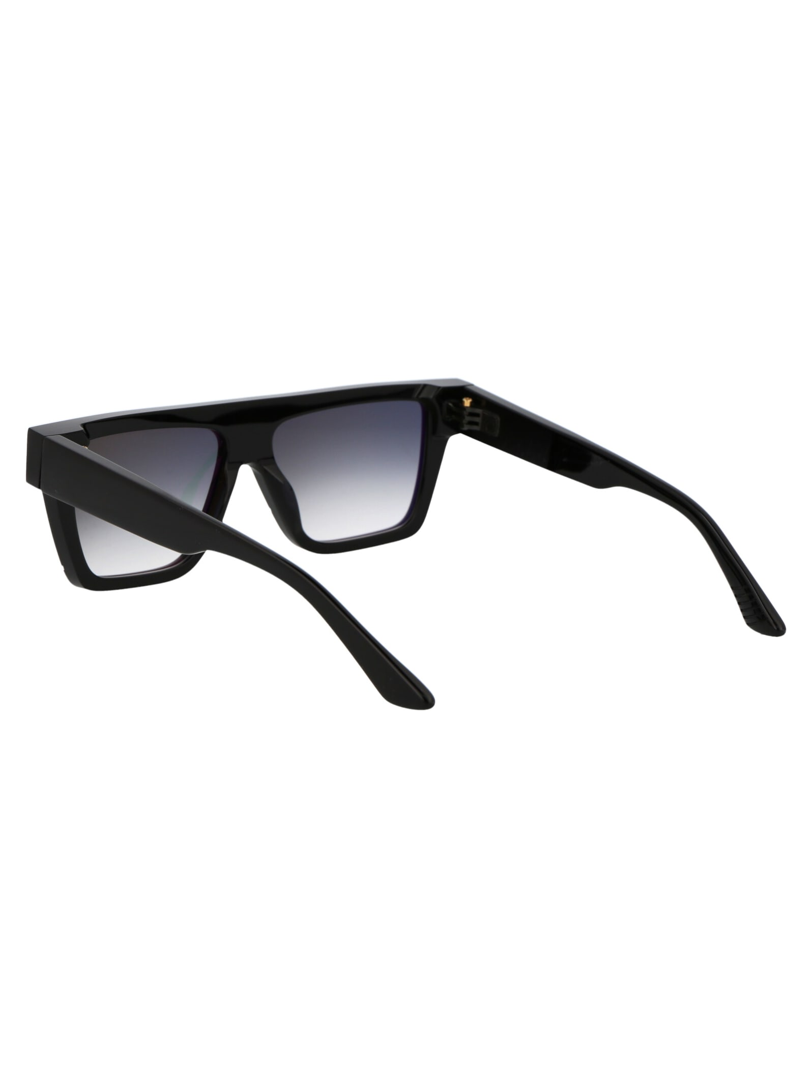 Shop Yohji Yamamoto Slook 002 Sunglasses In A001 Pure Black/japan Gold