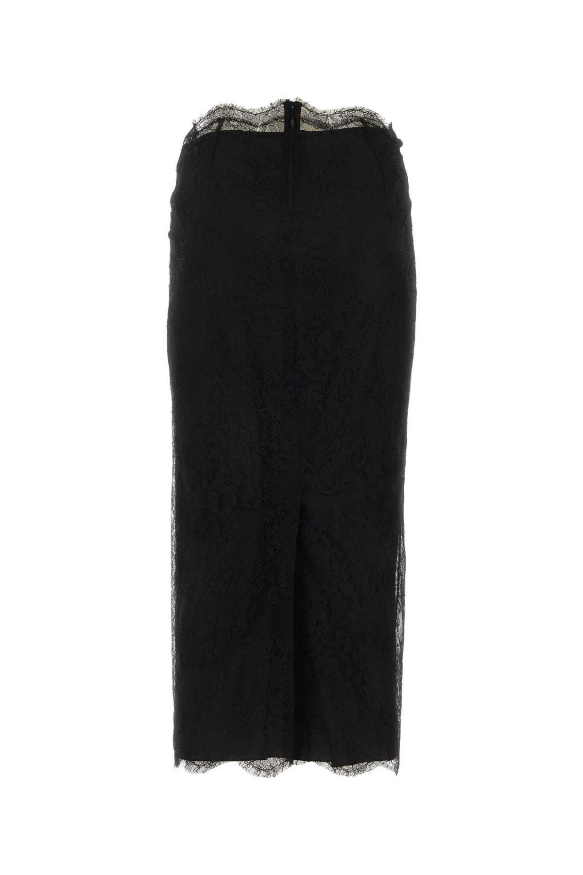 Dolce & Gabbana Black Lace Skirt In Nero