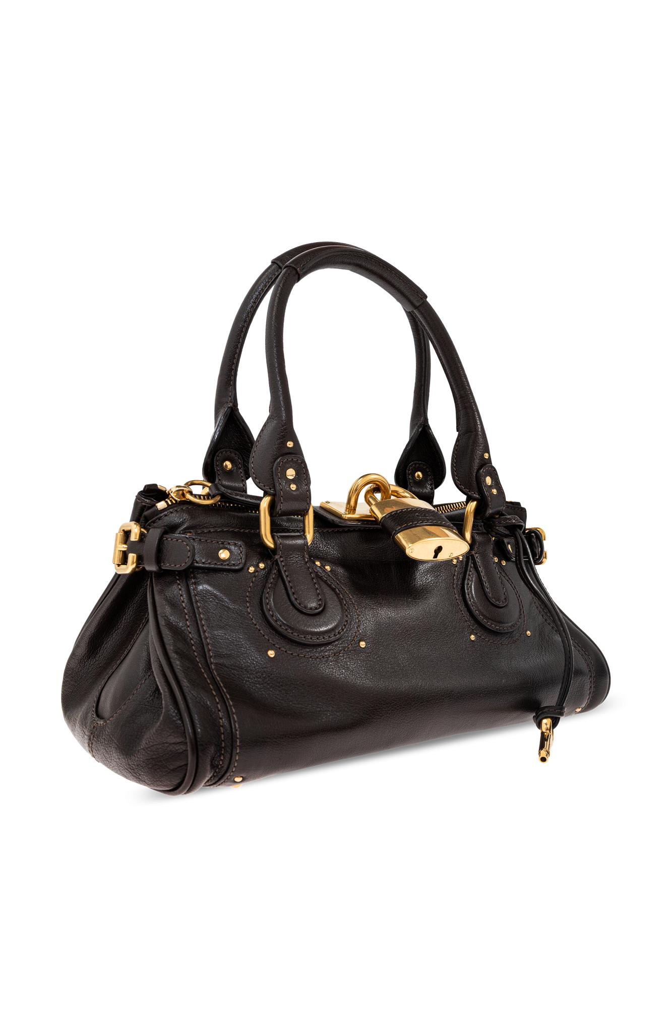 Chloé Womens Paddington Padlock Leather Shoulder Bag Kohl Brown In Brown