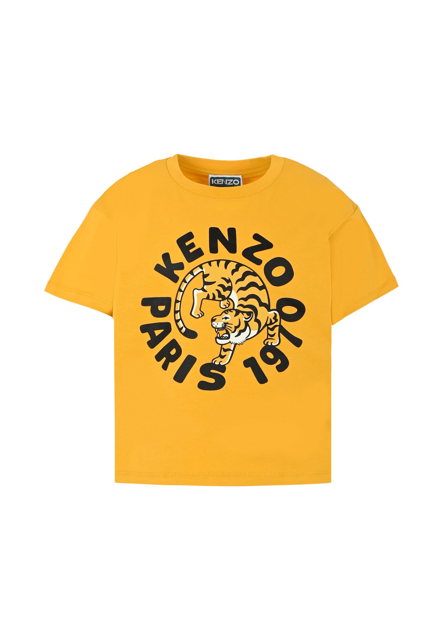 Kenzo Yellow T-shirt For Kids With Tiger