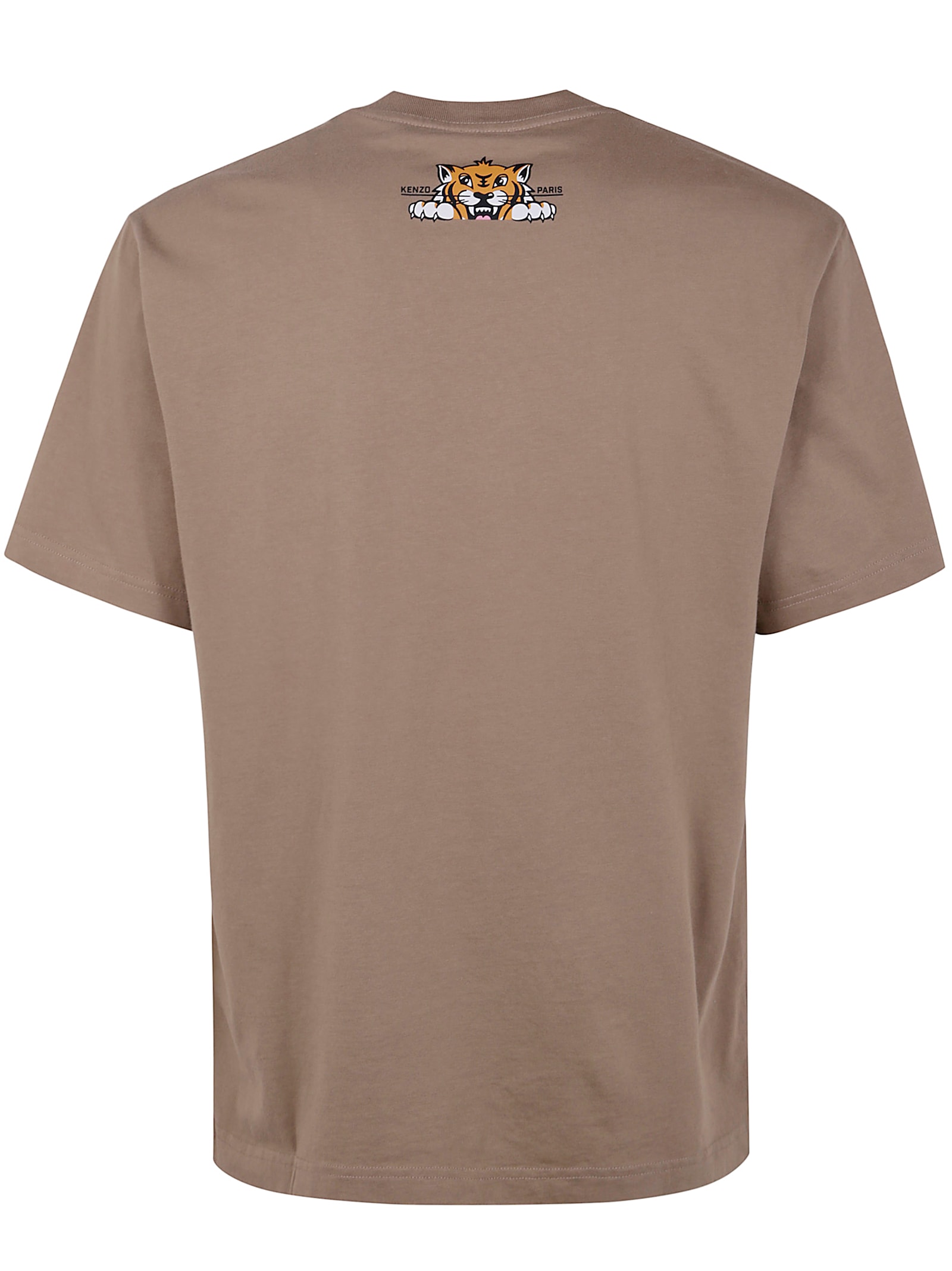 Kenzo Happy Tiger Classic Tshirt In Grege