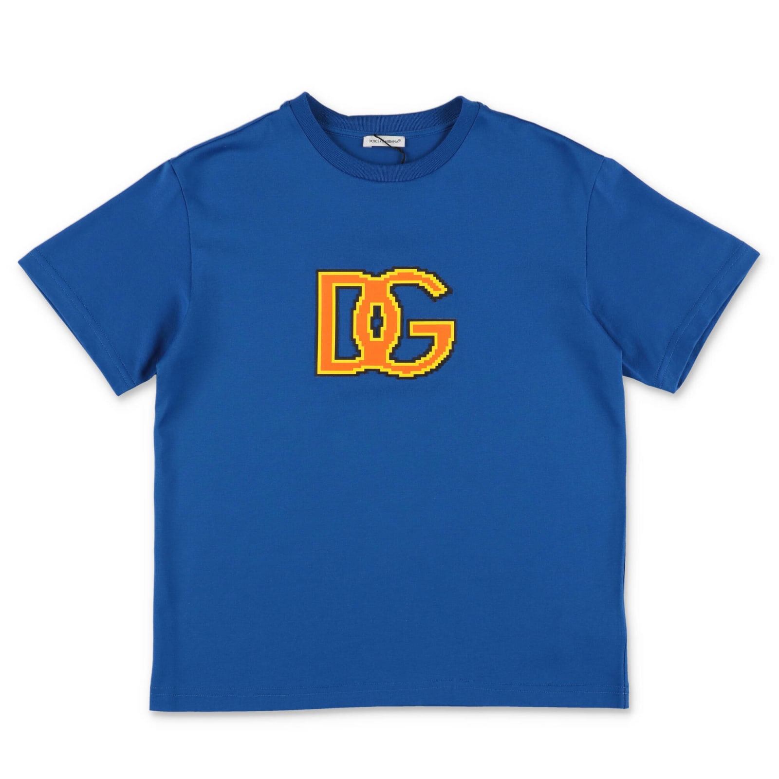 Dolce & Gabbana T-shirt Blu Royal In Jersey Di Cotone Bambino