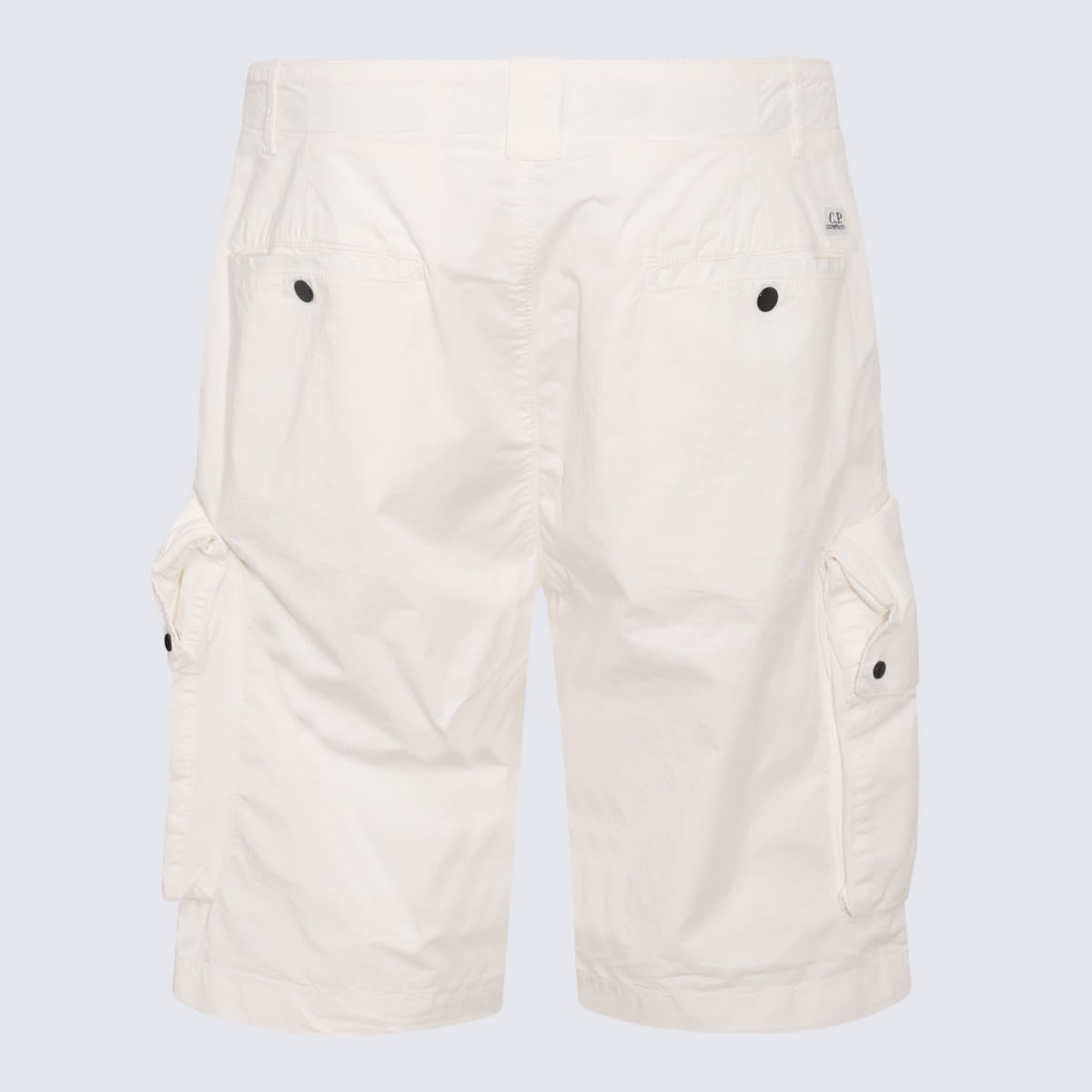 Shop C.p. Company Gauze White Cotton Cargo Shorts