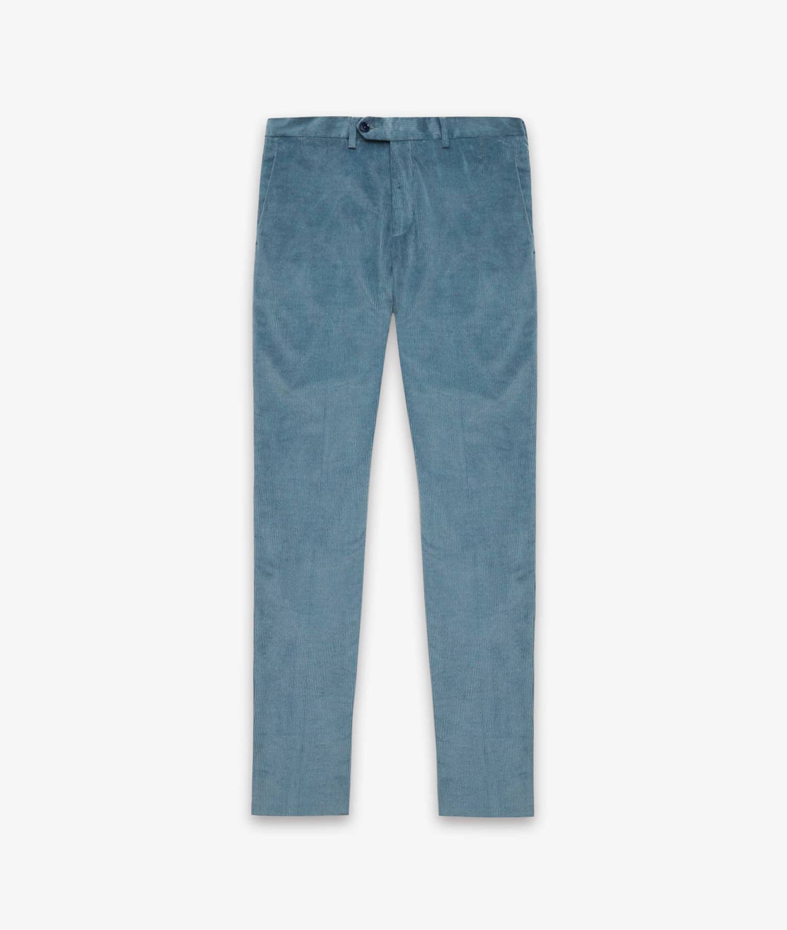Larusmiani Velvet Trousers Howard Pants In Blue