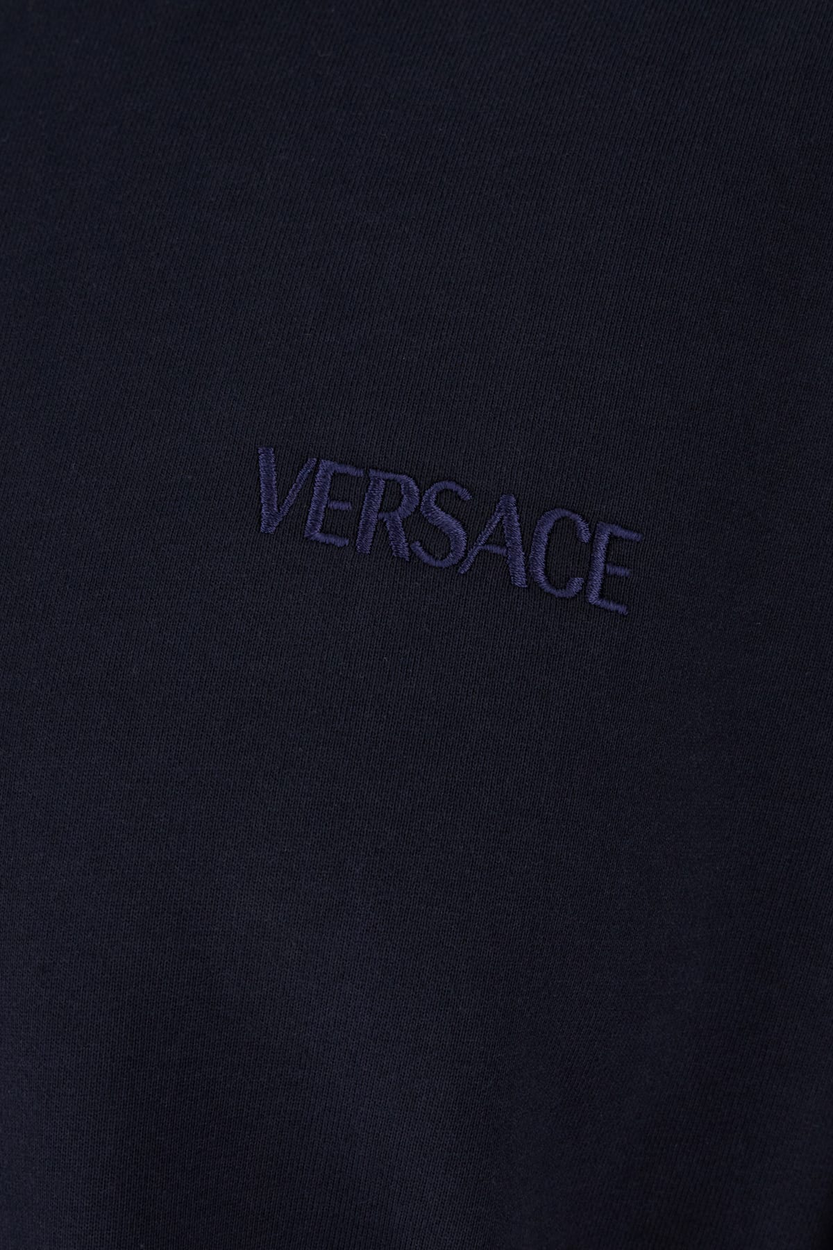 Shop Versace Midnight Blue Cotton Oversize Sweatshirt In Navy Blue