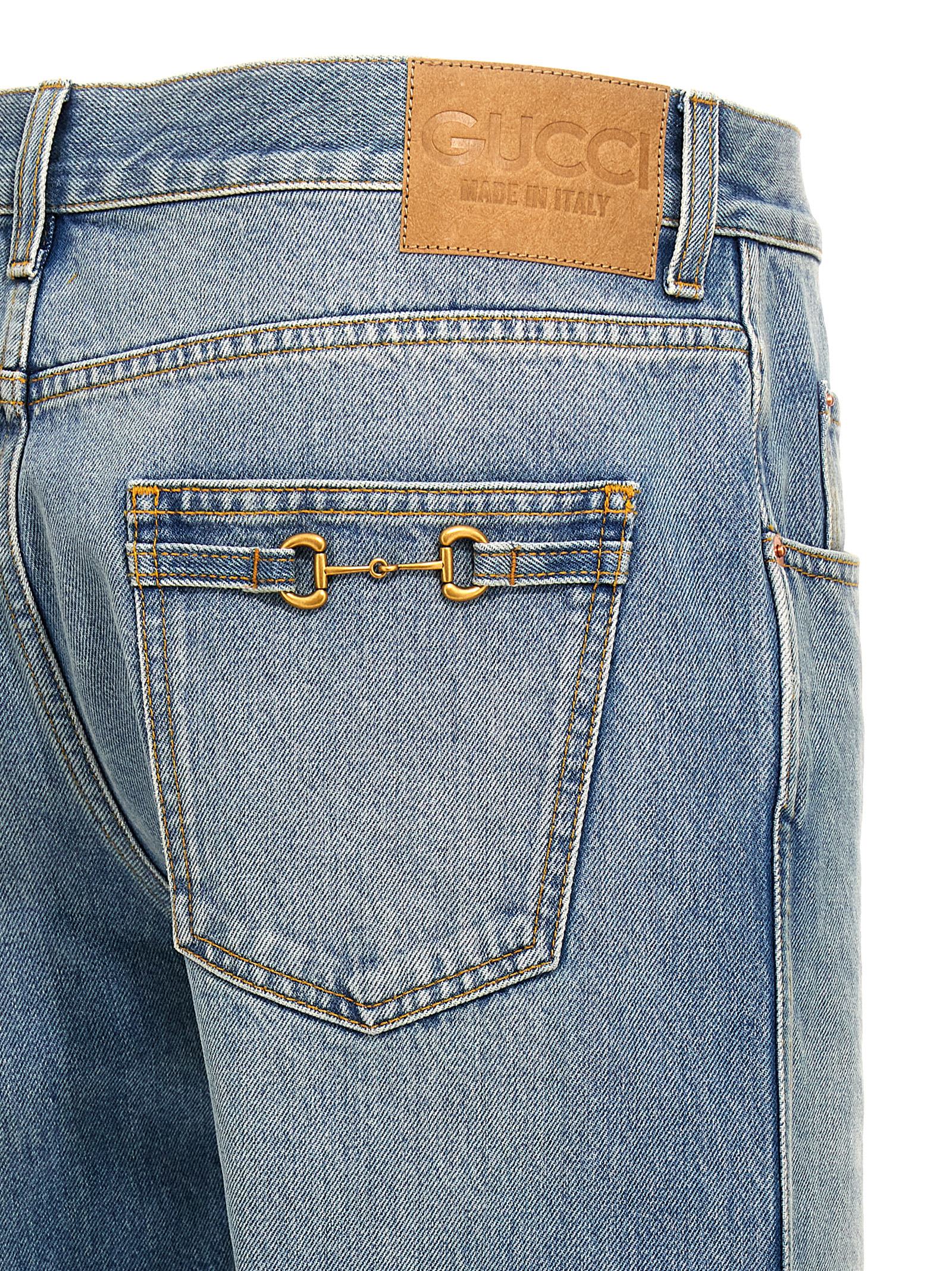 Shop Gucci Morsetto Jeans In Light Blue