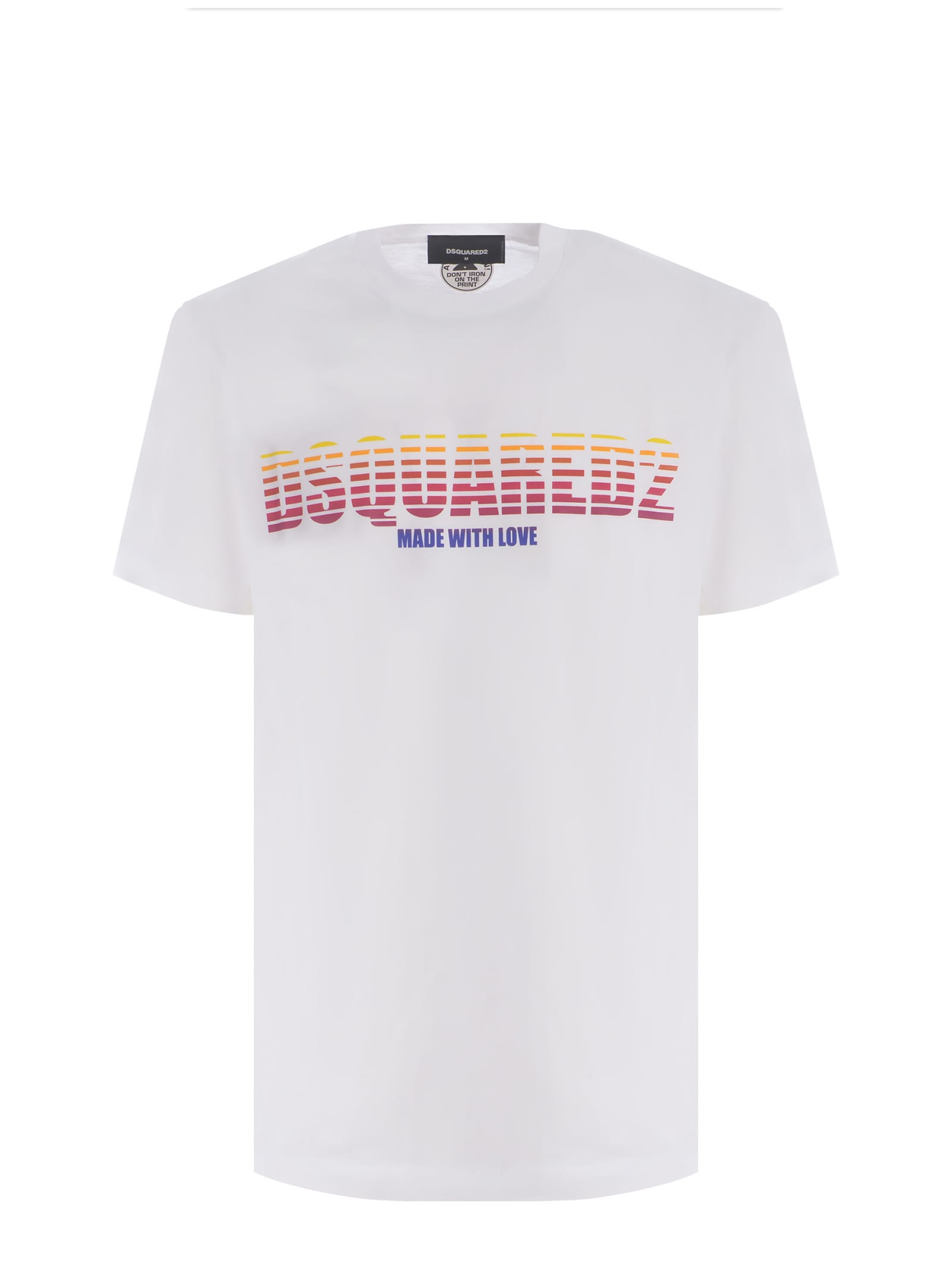 Shop Dsquared2 T-shirt  Made With Love Made Of Cotton In White